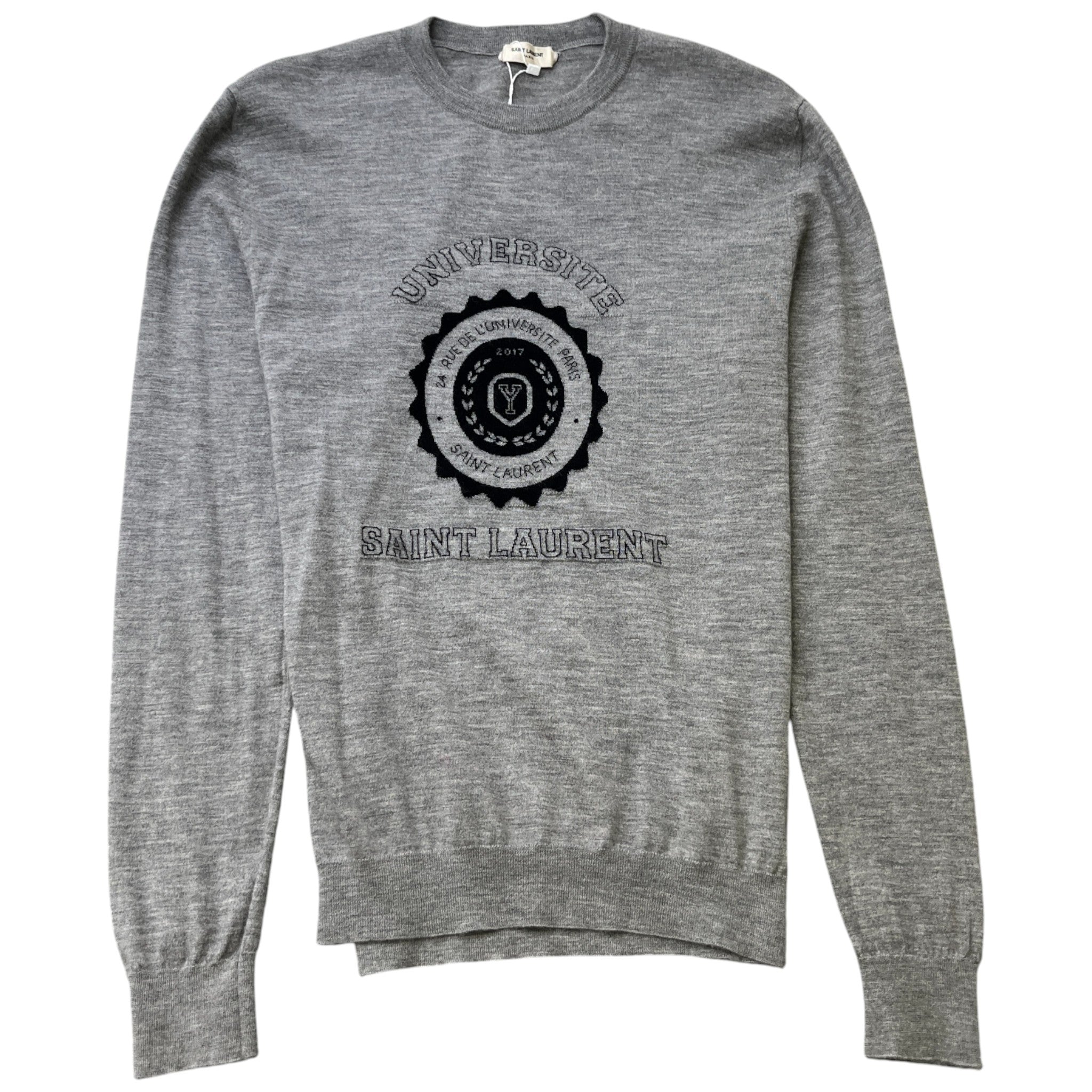 Men's Cashmere University Jumper Grey Size M