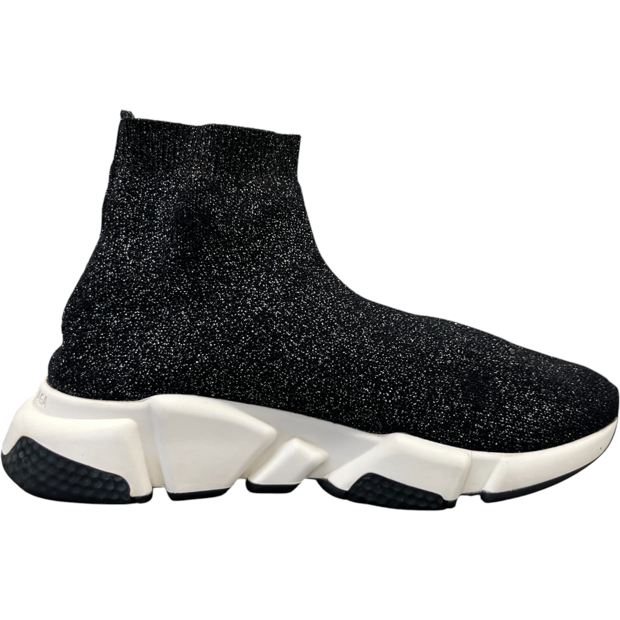 Women's Speed Sock Glitter High Trainers Black Size EU 38 / UK 5