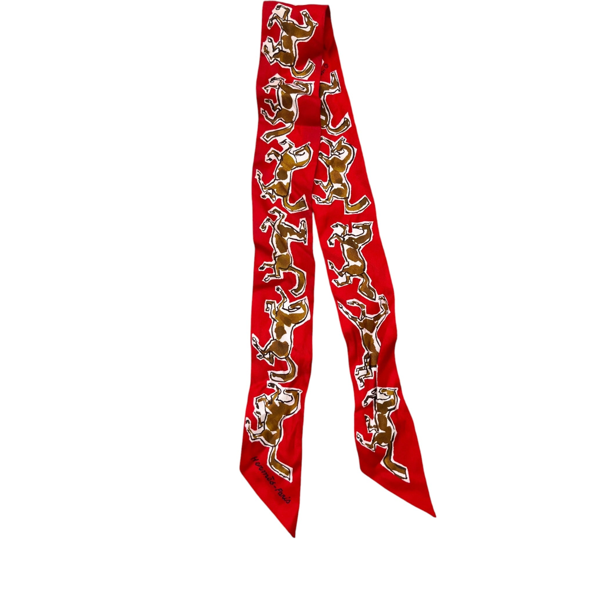 Women's Horse Twilly Scarf Red