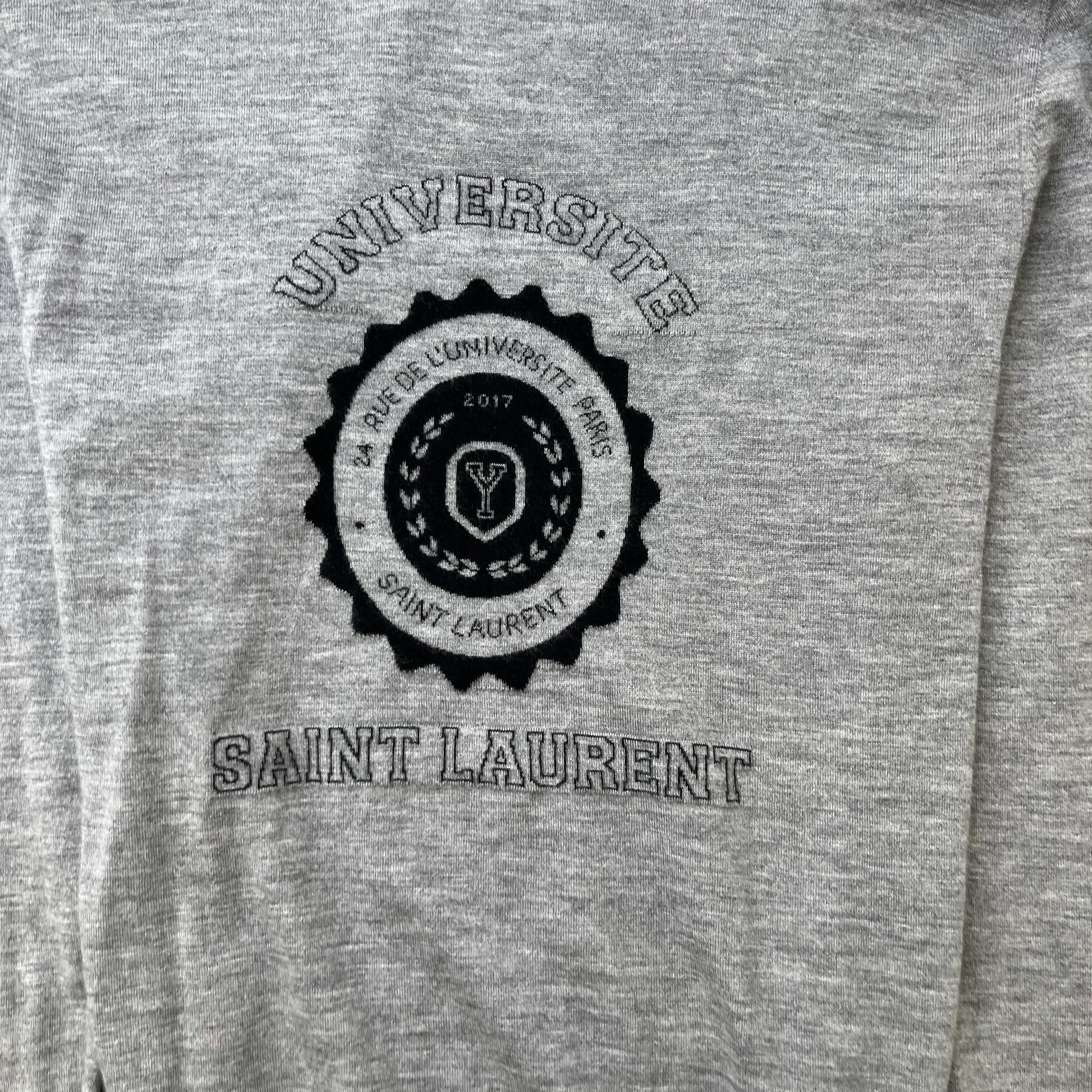 Men's Cashmere University Jumper Grey Size M