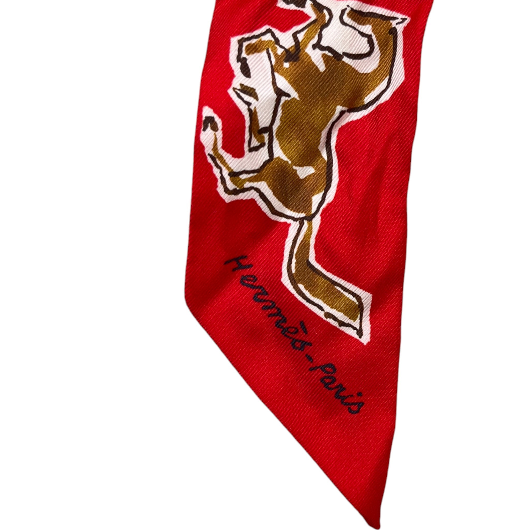 Women's Horse Twilly Scarf Red