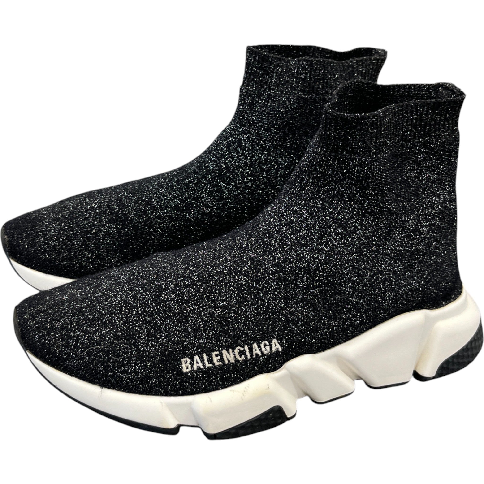 Women's Speed Sock Glitter High Trainers Black Size EU 38 / UK 5