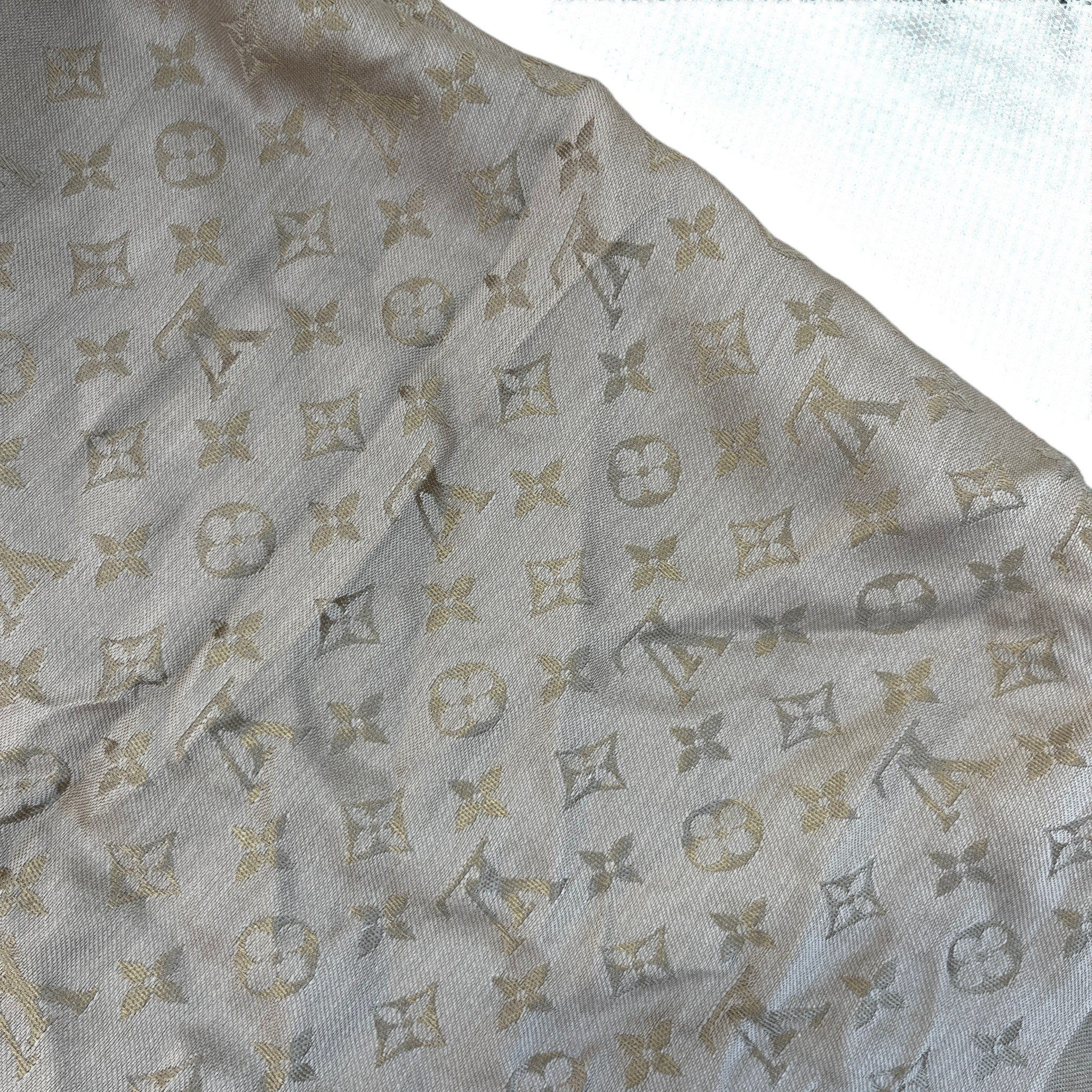 Women's Monogram Shine Shawl Scarf Nude
