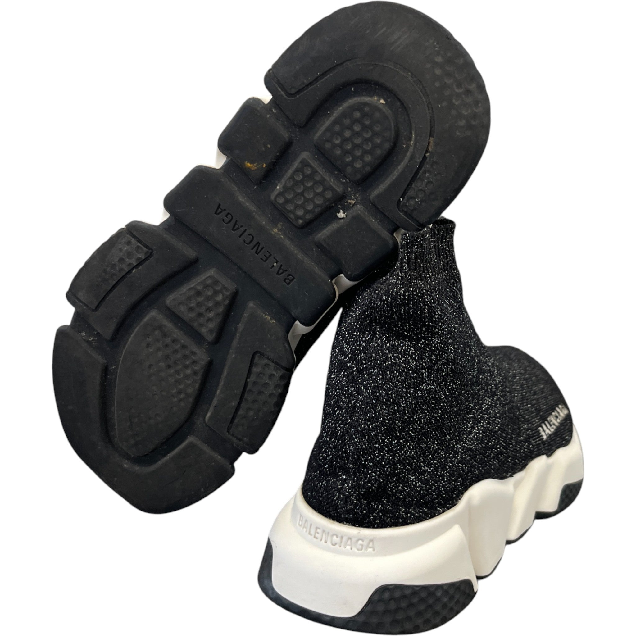 Women's Speed Sock Glitter High Trainers Black Size EU 38 / UK 5