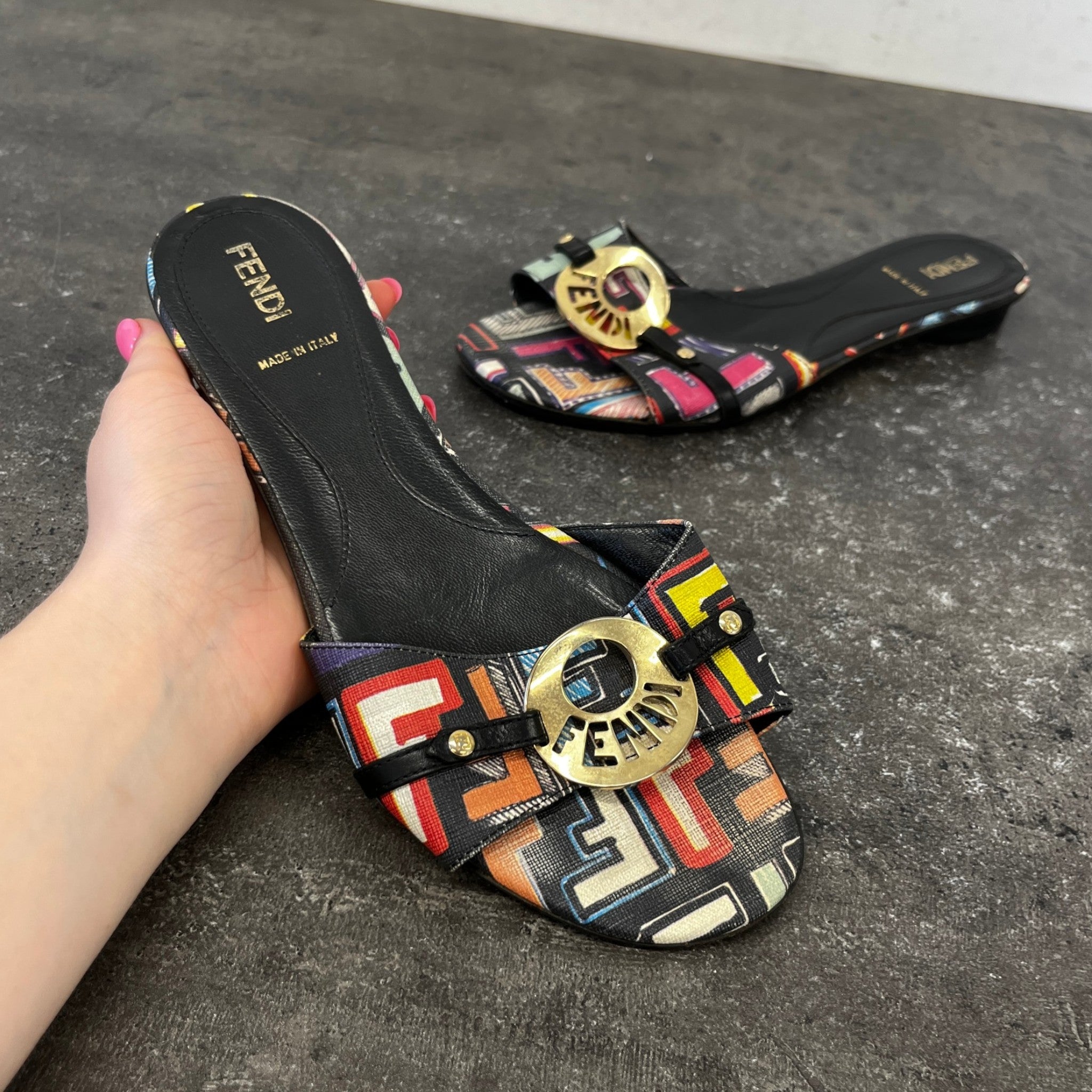 Women's Zucca Spalmati Slides Multi-Coloured Size EU 36 / UK 3