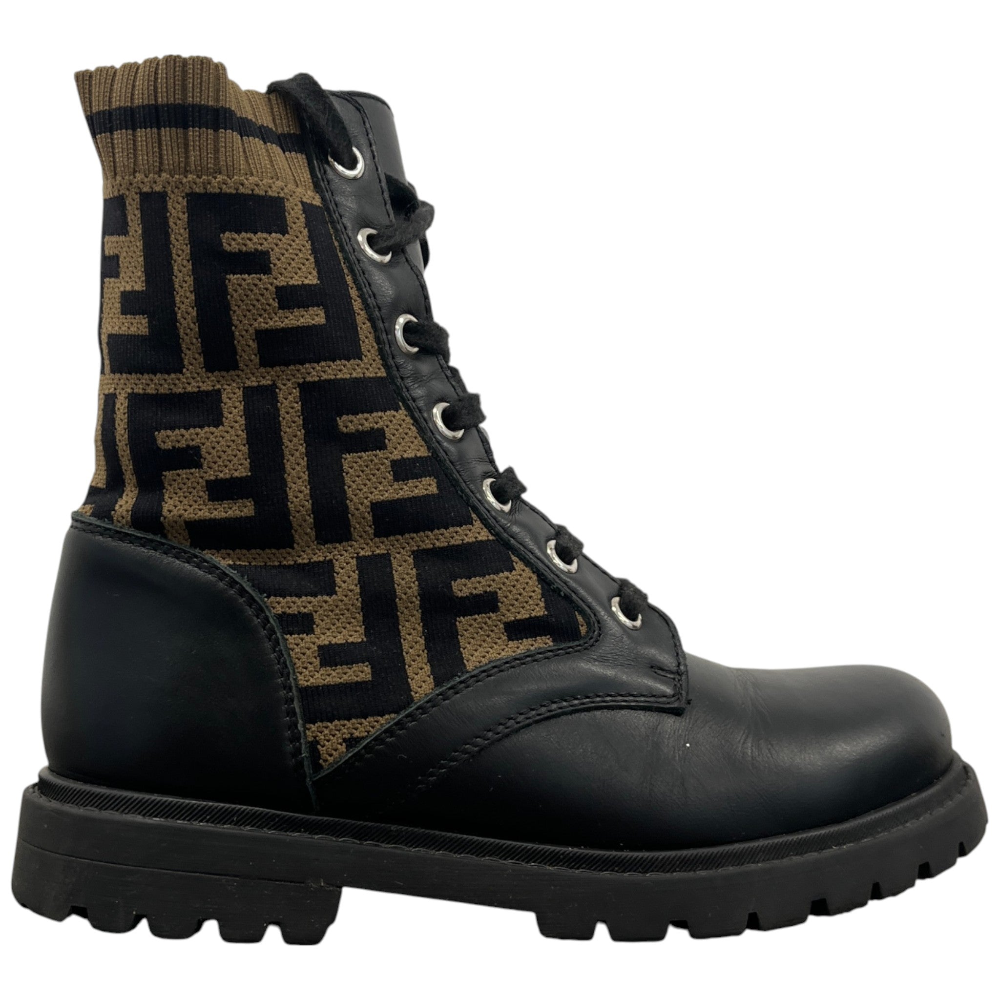 Women's Ff Monogram Boots Black Size EU 34 / UK 1