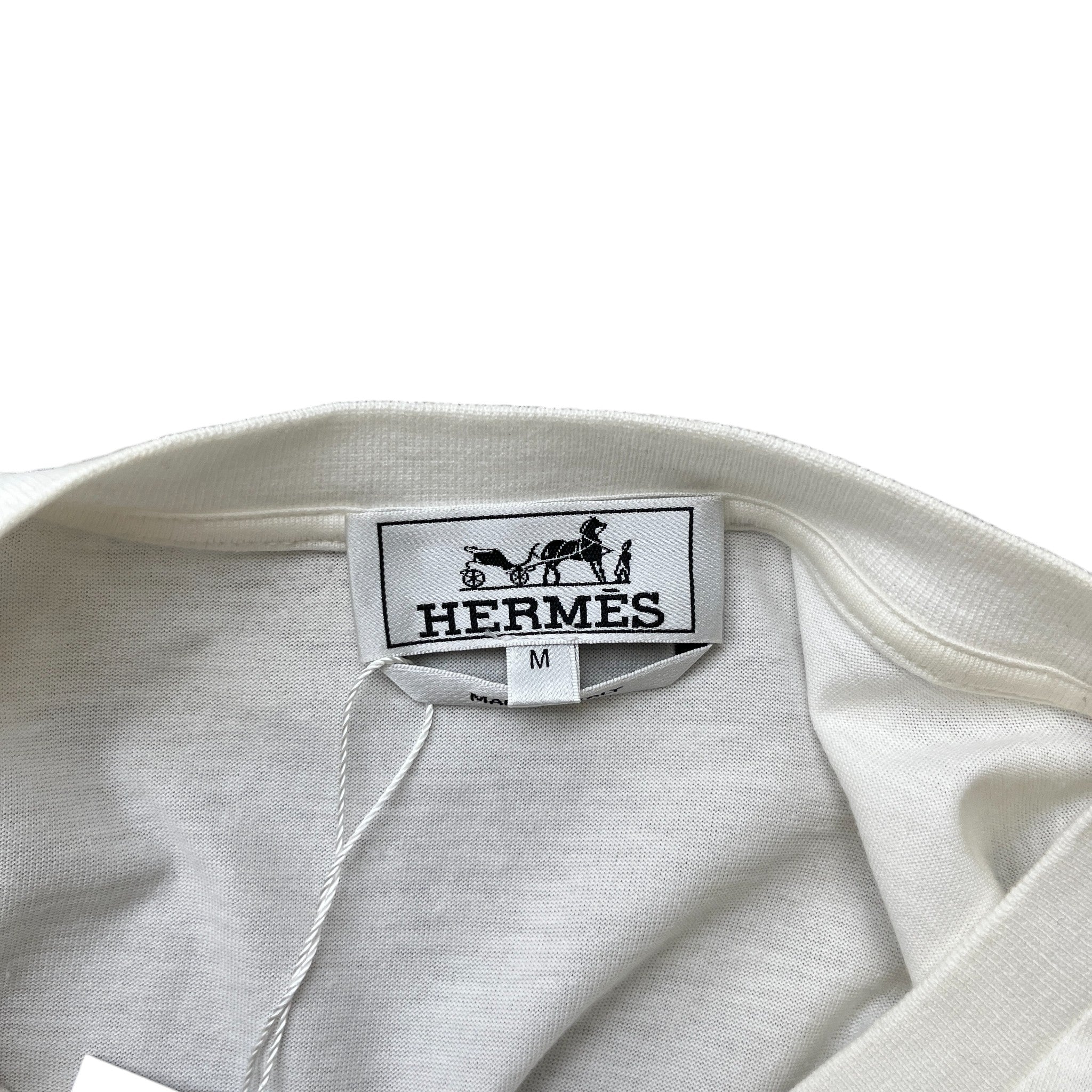 Men's Embroidered Feather Logo T-Shirt White Size M