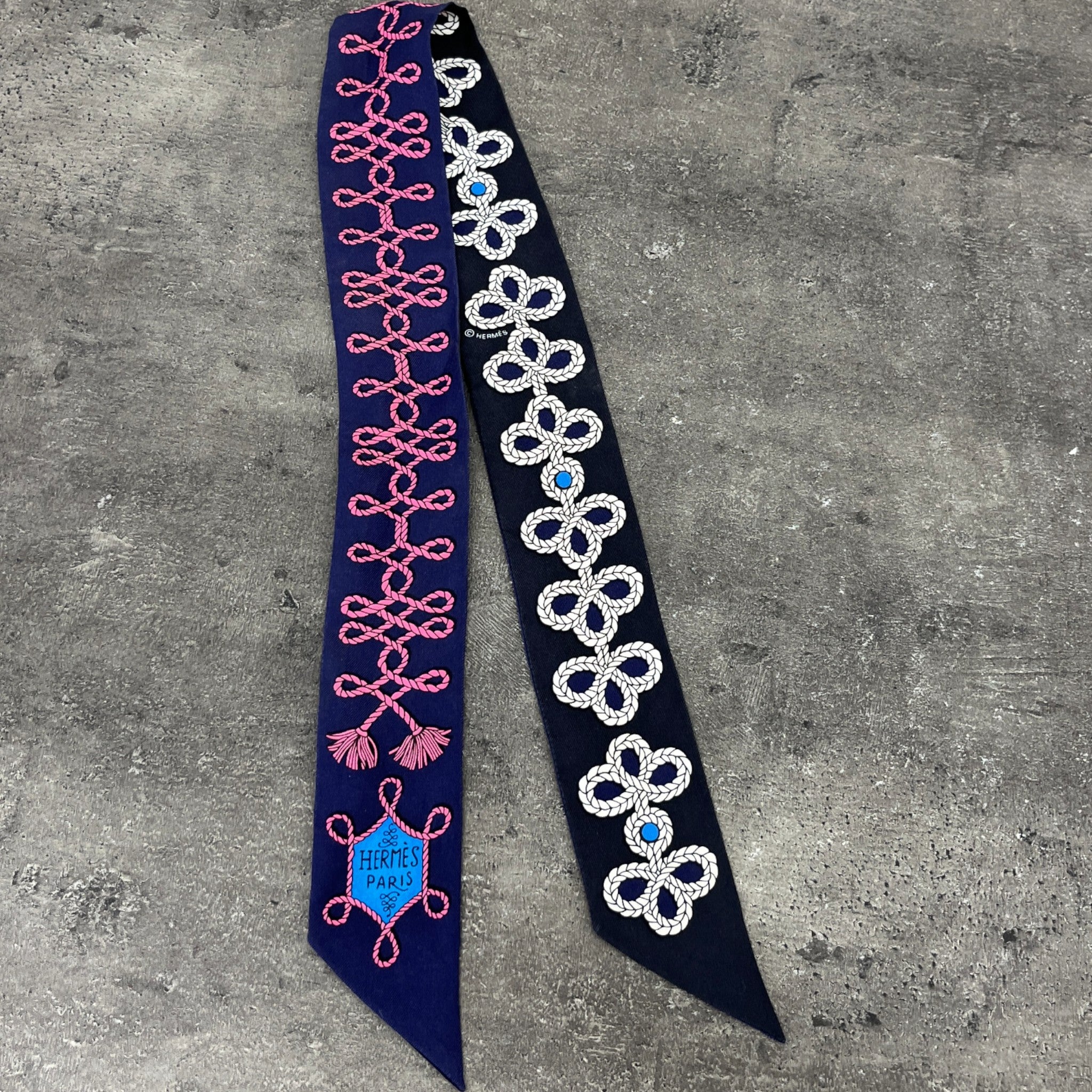 Women's Twilly Indigo Rosevif Marine Scarf Navy
