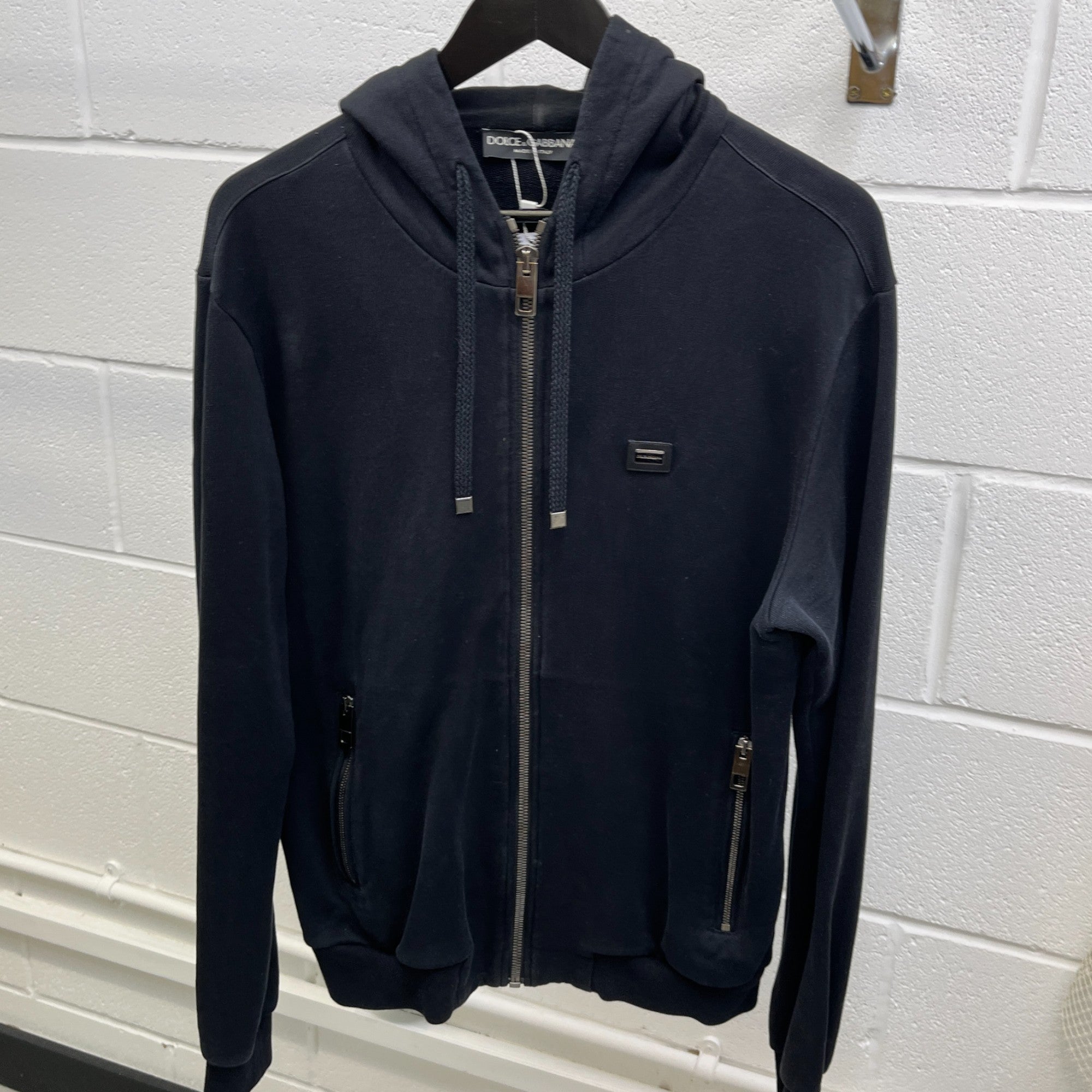 Men's Plaque Logo Hoodie Black Size IT 52 / UK XL