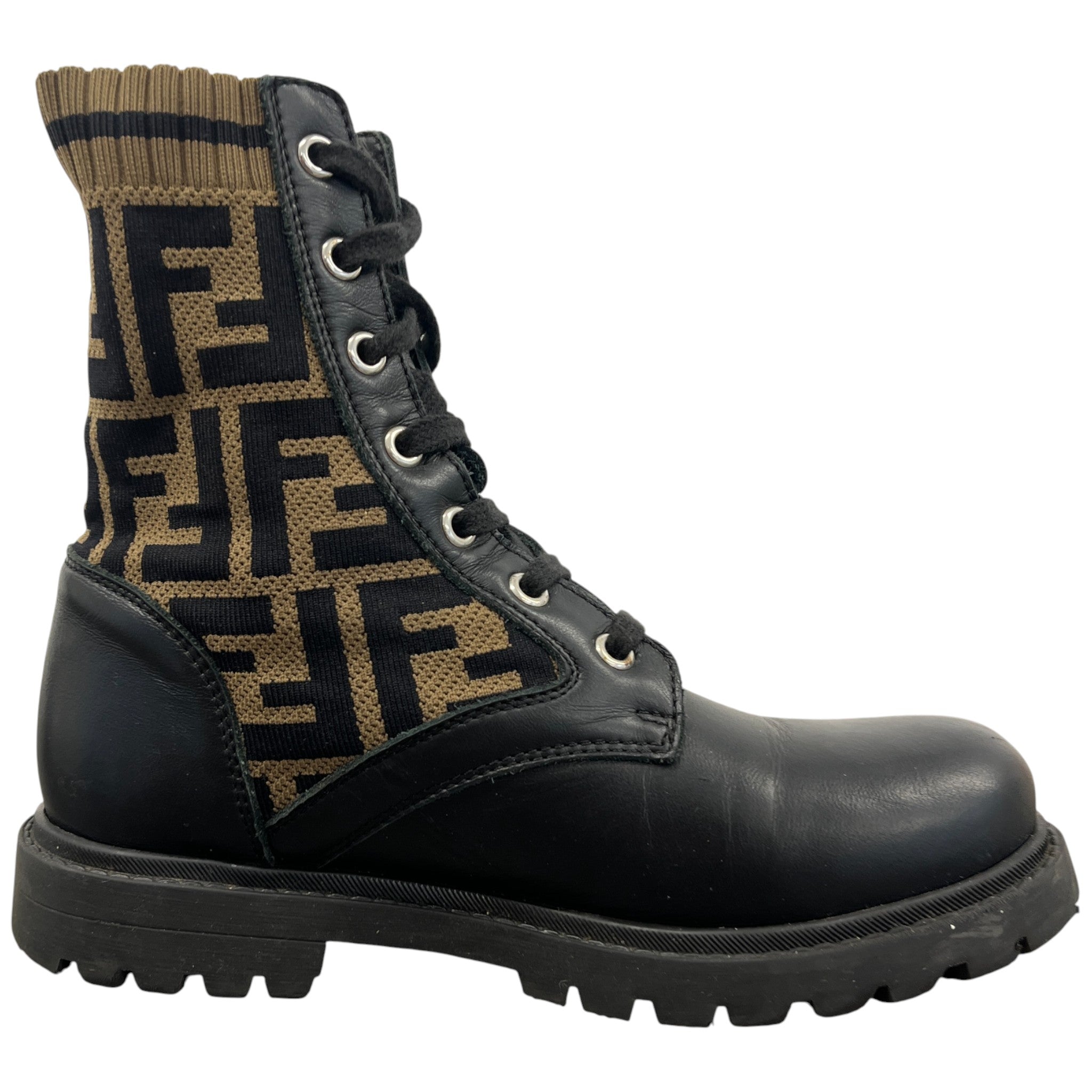 Women's Ff Monogram Boots Black Size EU 34 / UK 1