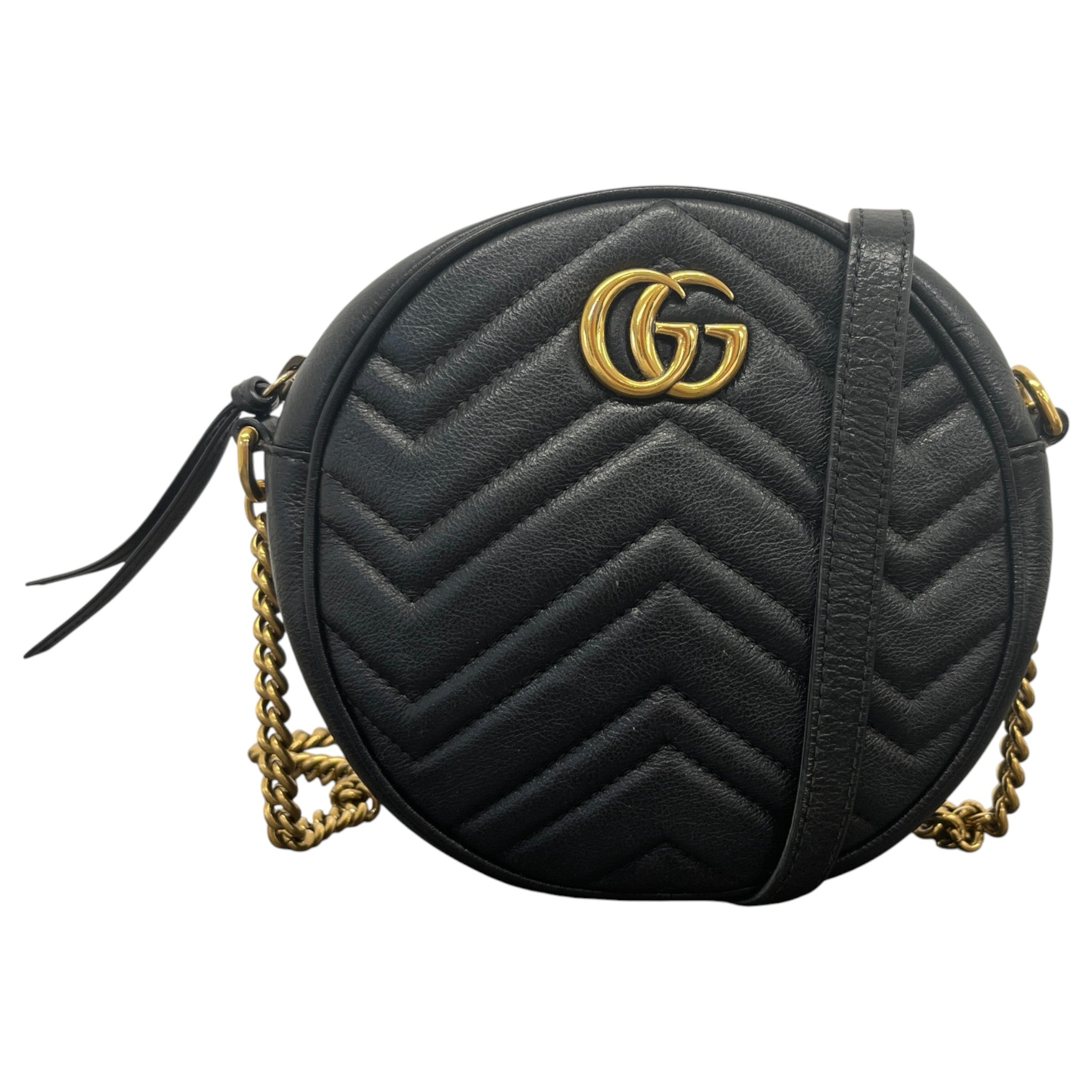 Women's Gg Marmont Mini Round Handbag Black