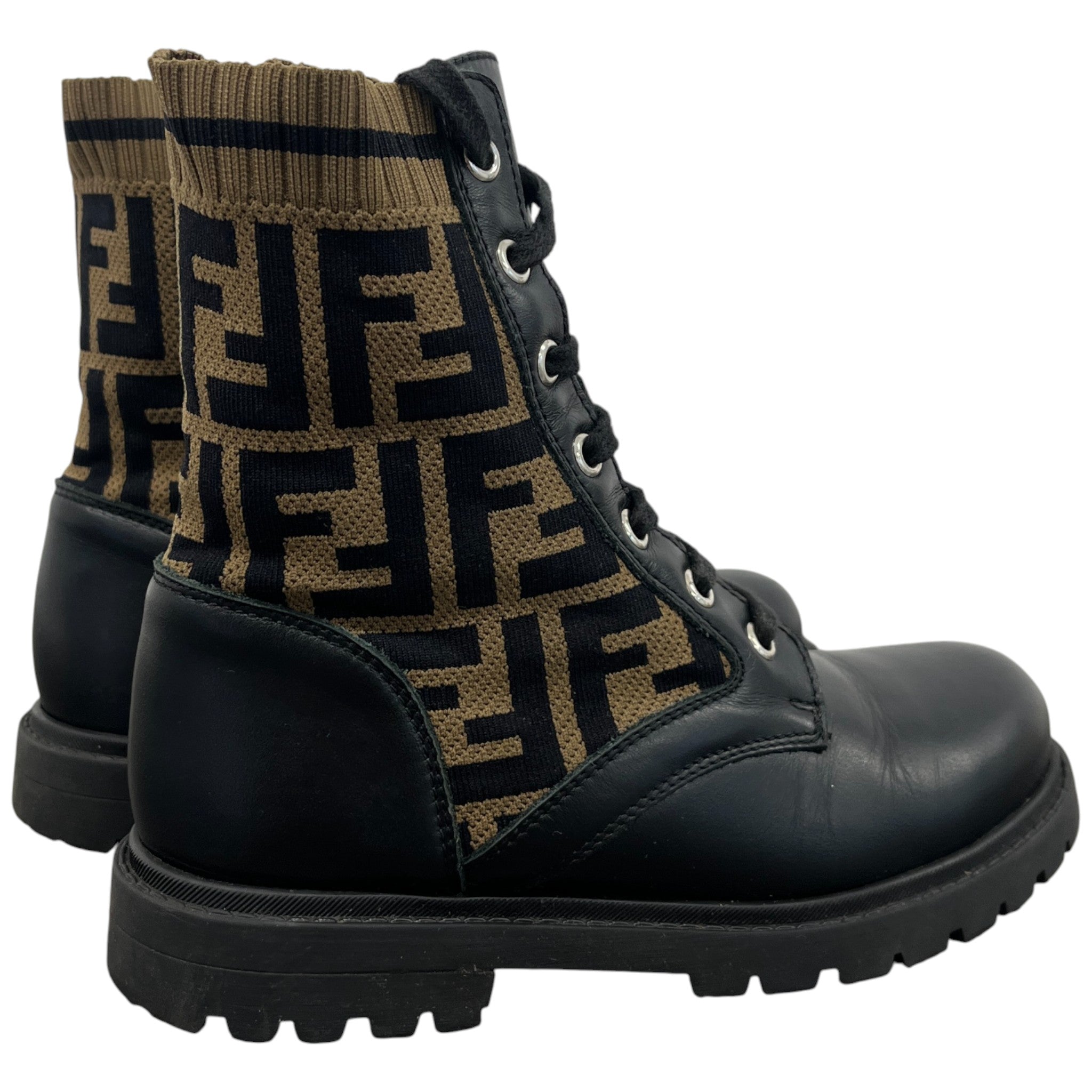 Women's Ff Monogram Boots Black Size EU 34 / UK 1