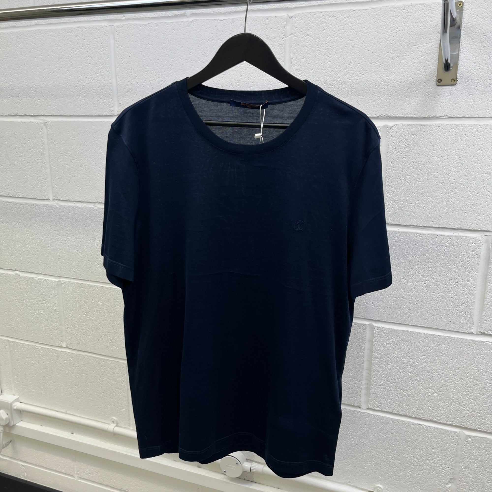 Men's Embroidered Logo T-Shirt Navy Size L