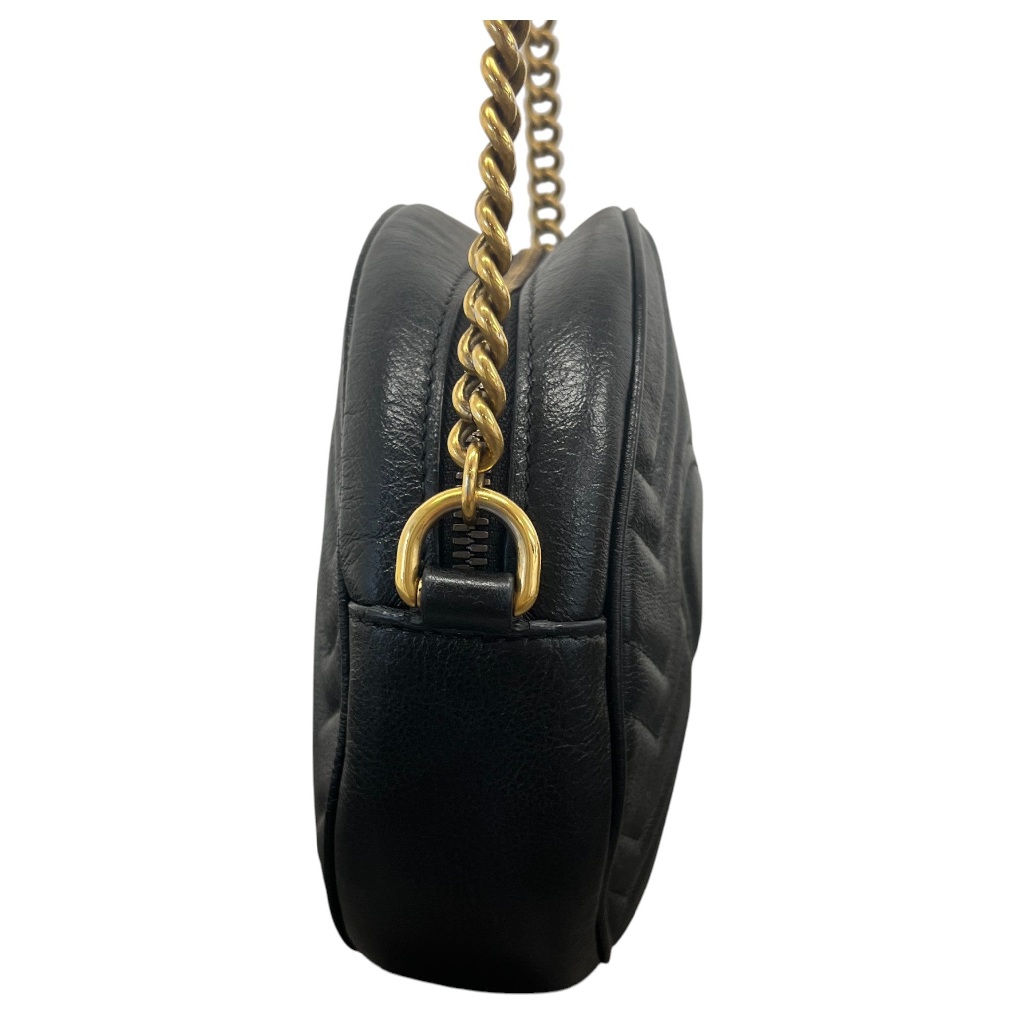 Women's Gg Marmont Mini Round Handbag Black
