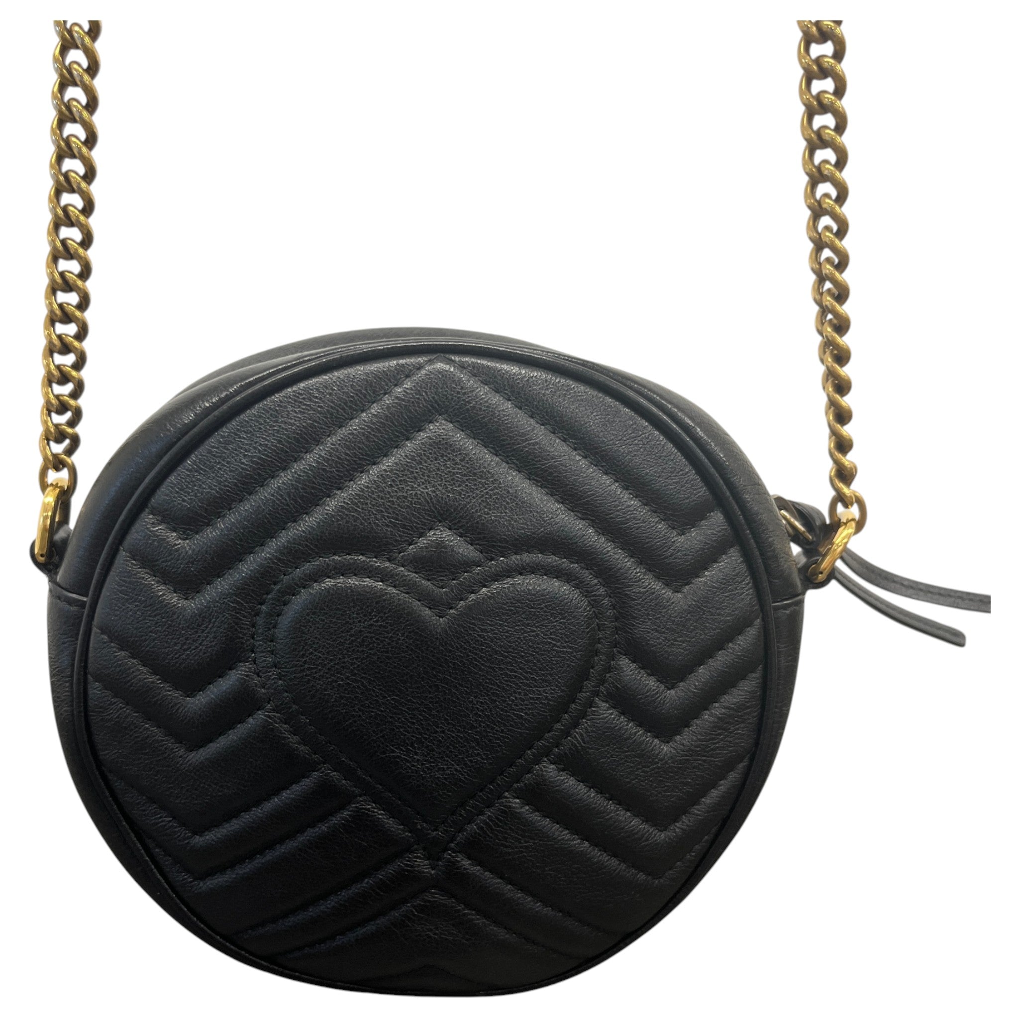 Women's Gg Marmont Mini Round Handbag Black