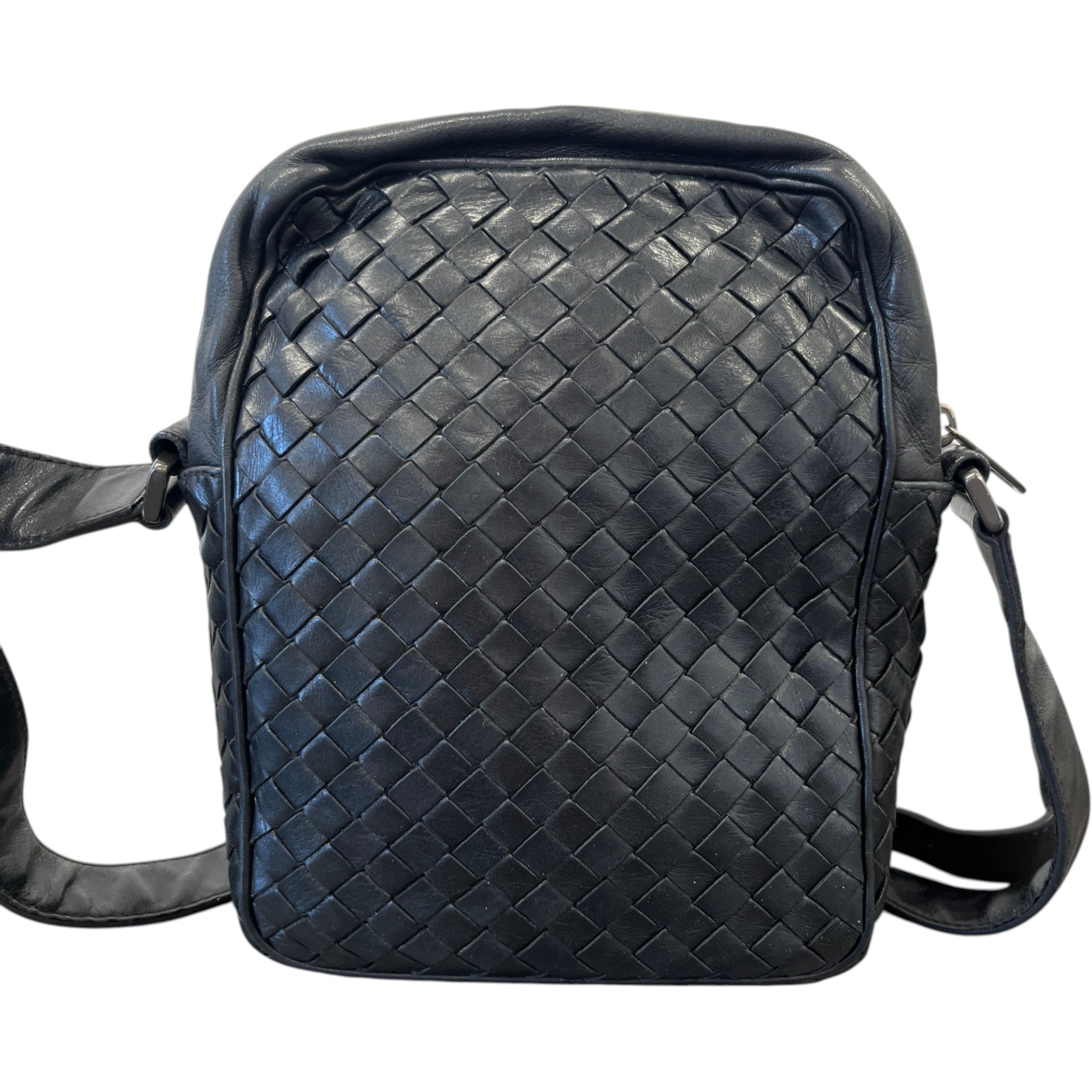 Men's Intrecciato Messenger Bag Black