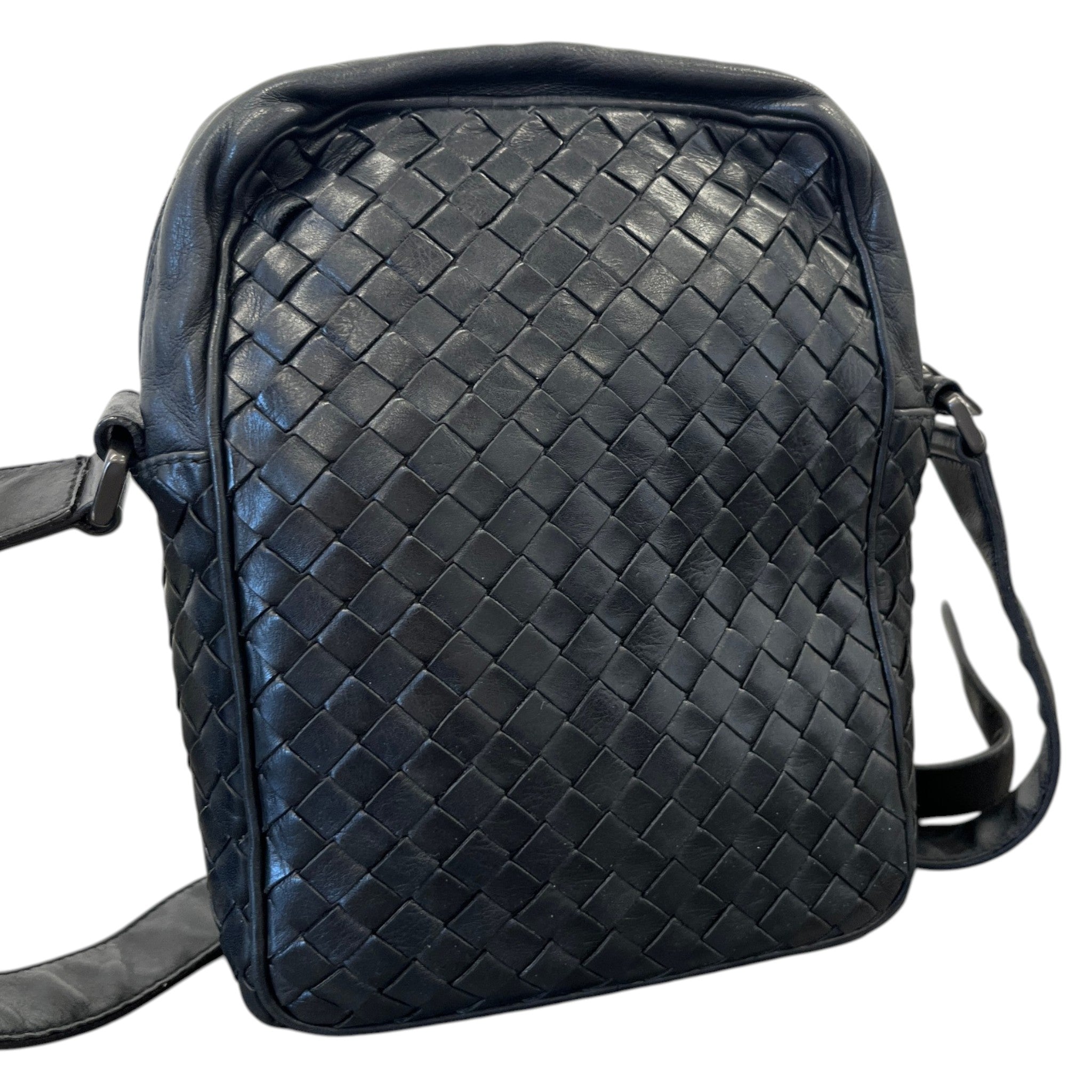 Men's Intrecciato Messenger Bag Black