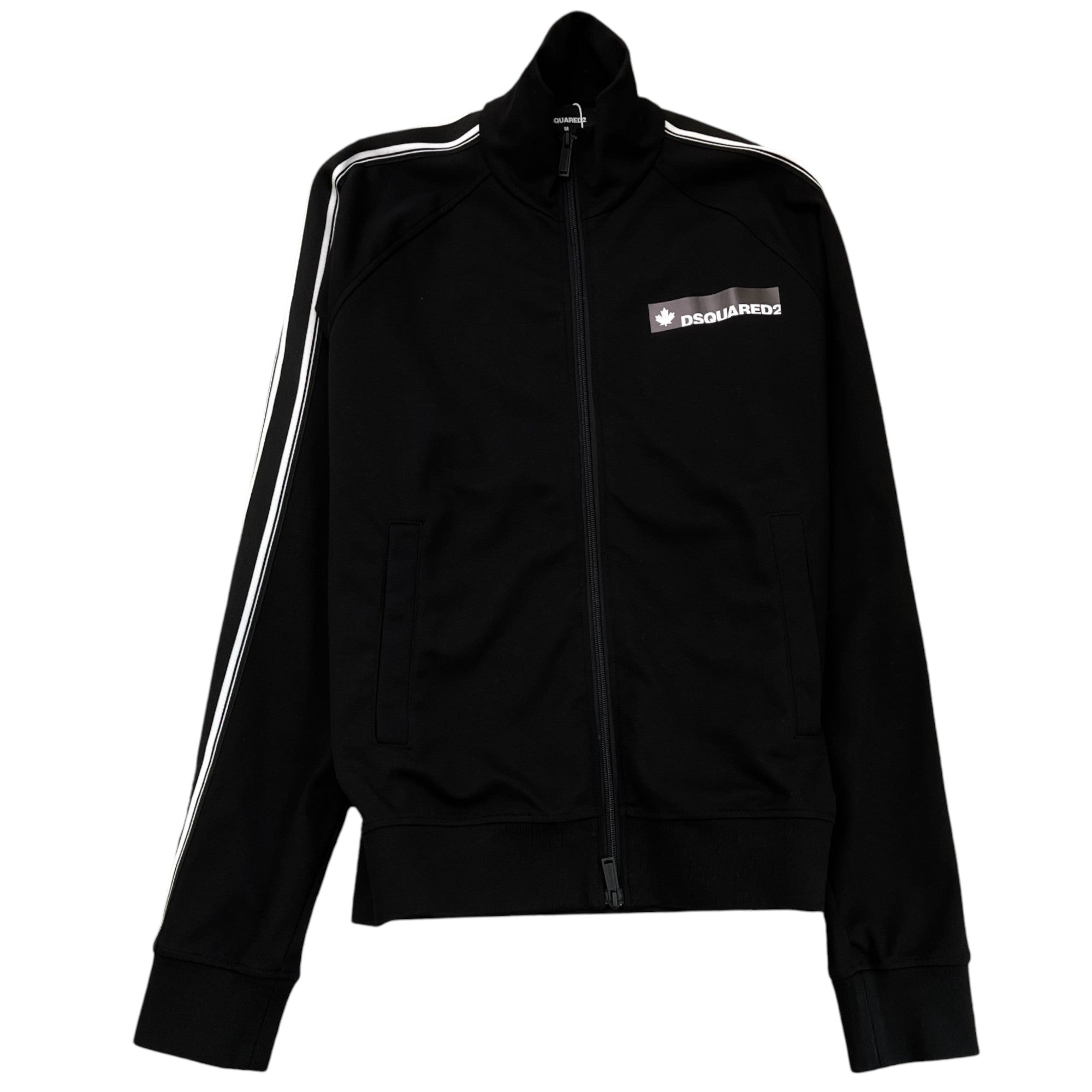 Men's Logo Print Track Jacket Black Size M