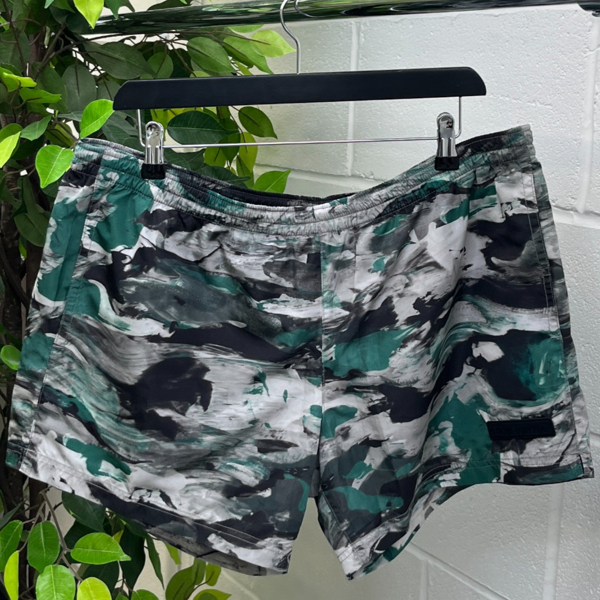 Men's Camoflage Swim Shorts Green Size XL