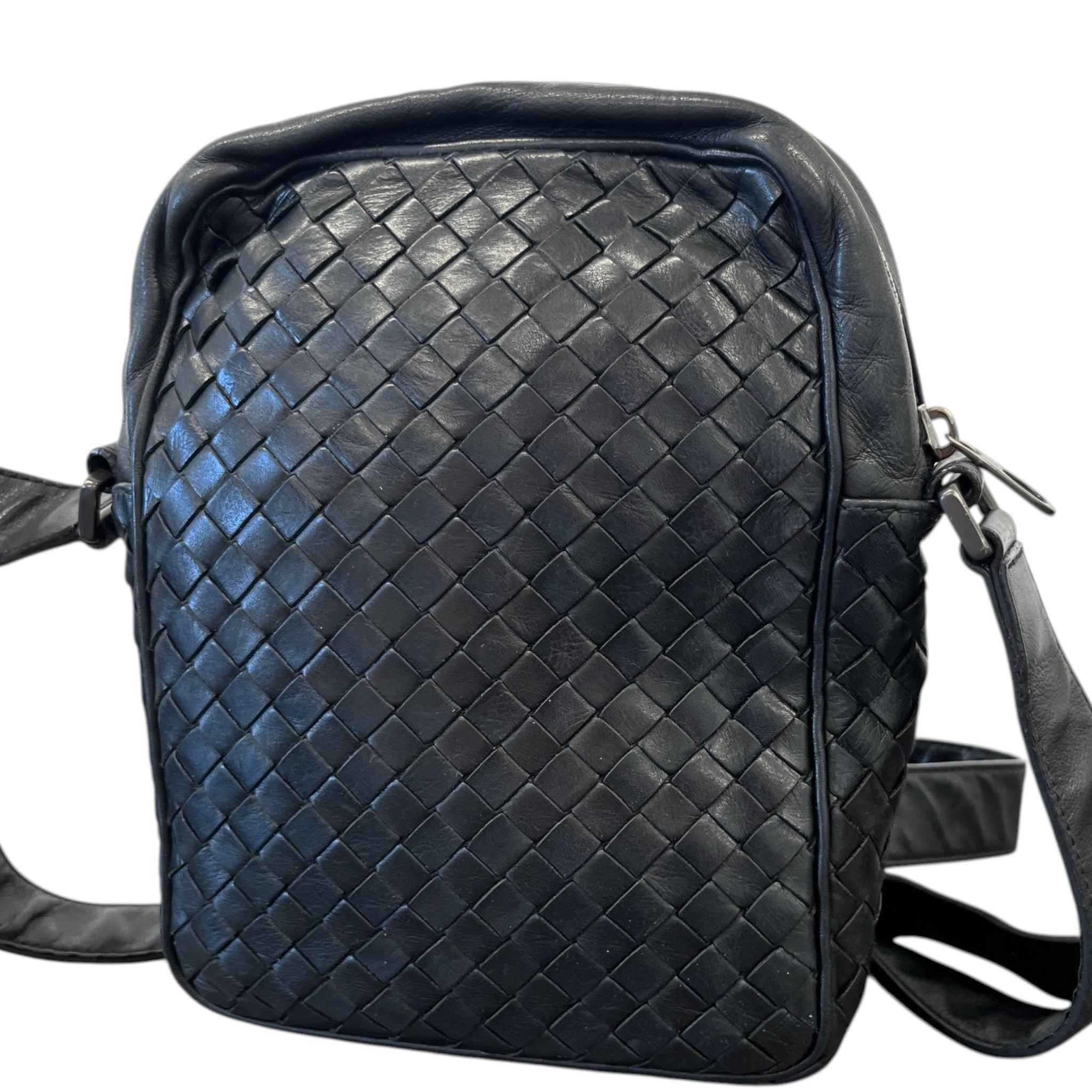 Men's Intrecciato Messenger Bag Black