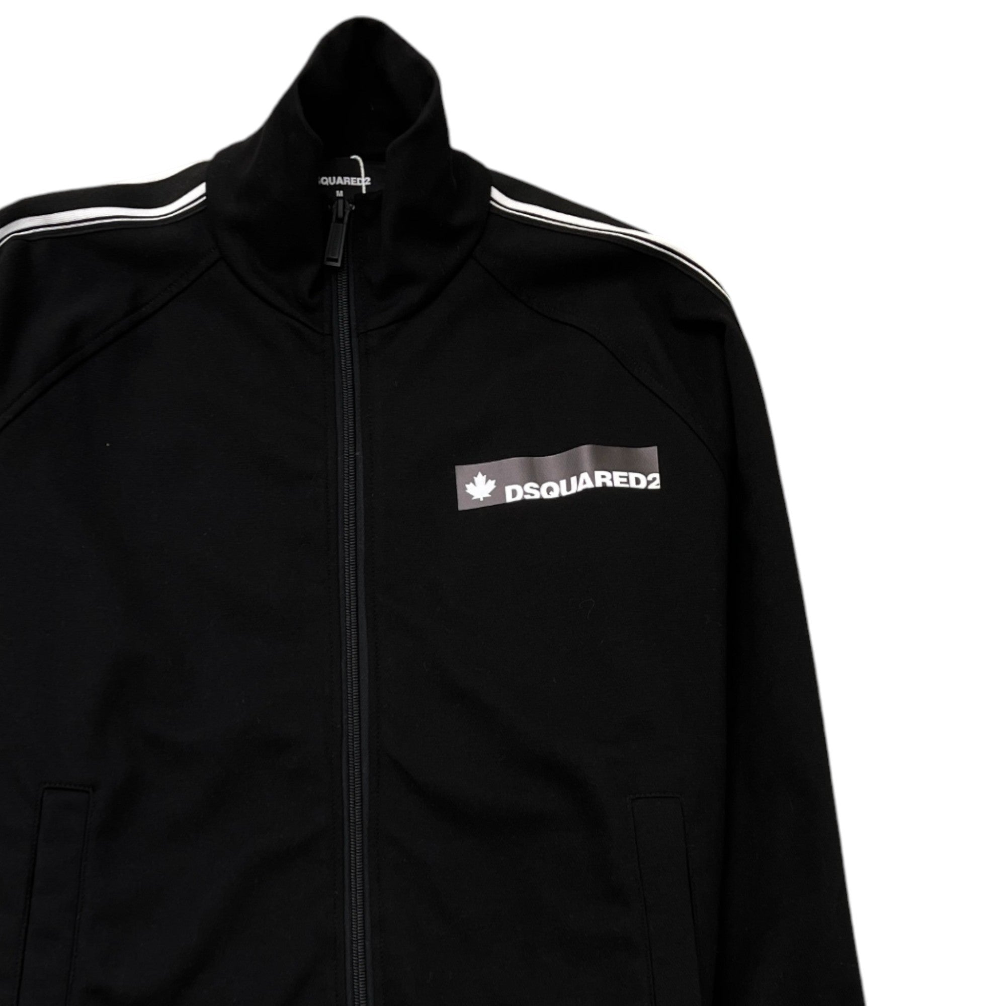 Men's Logo Print Track Jacket Black Size M