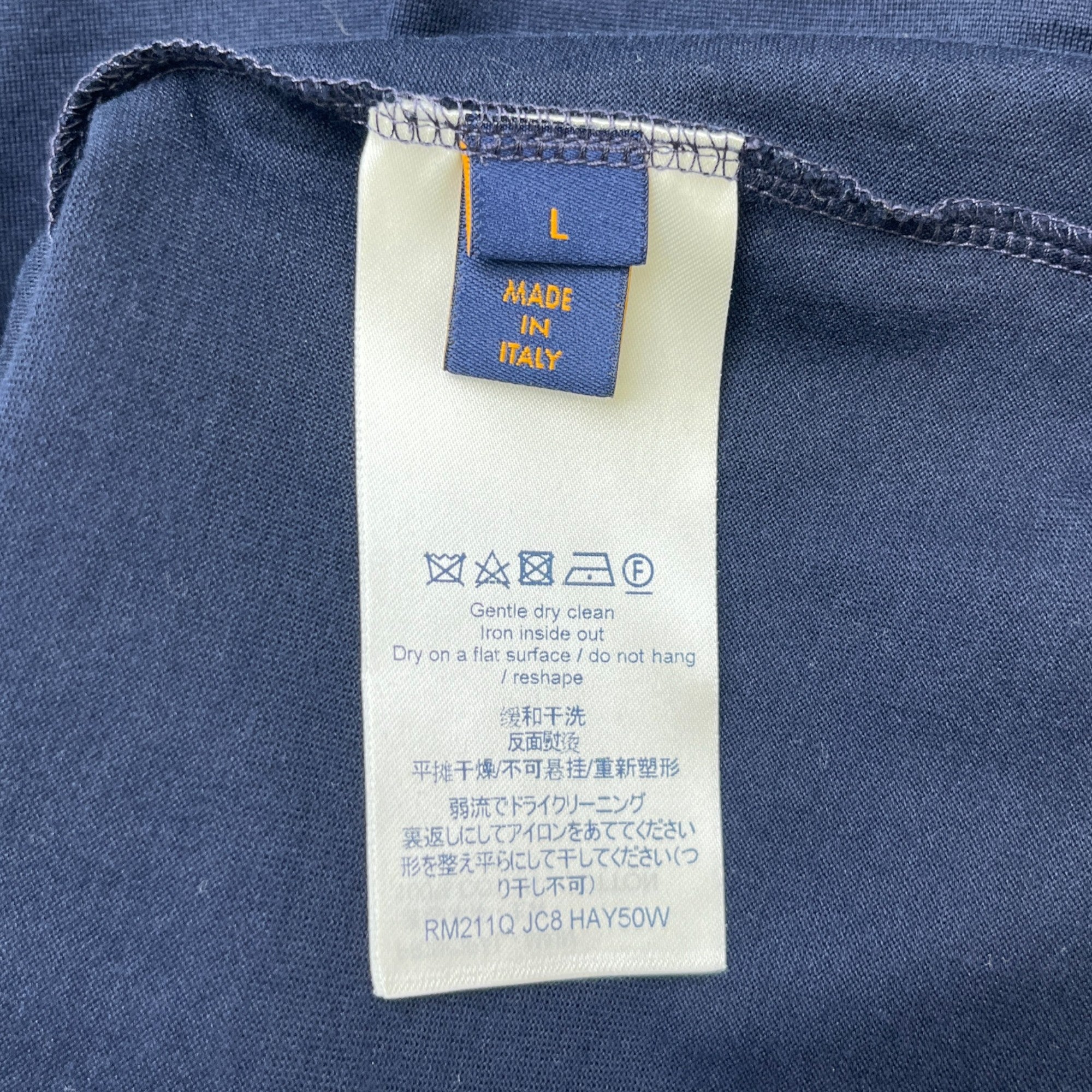 Men's Embroidered Logo T-Shirt Navy Size L