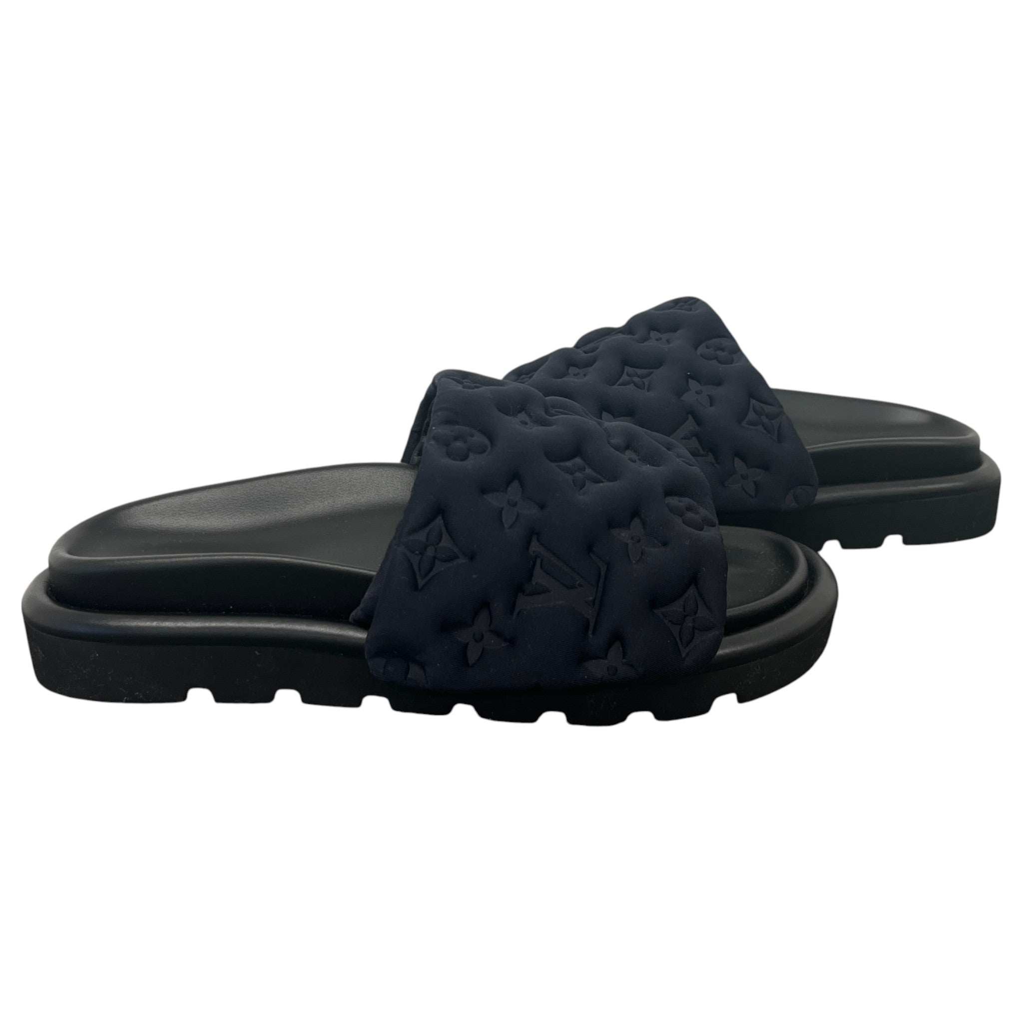 Women's Monogram Pool Pillow Mules Black Size EU 38 / UK 5