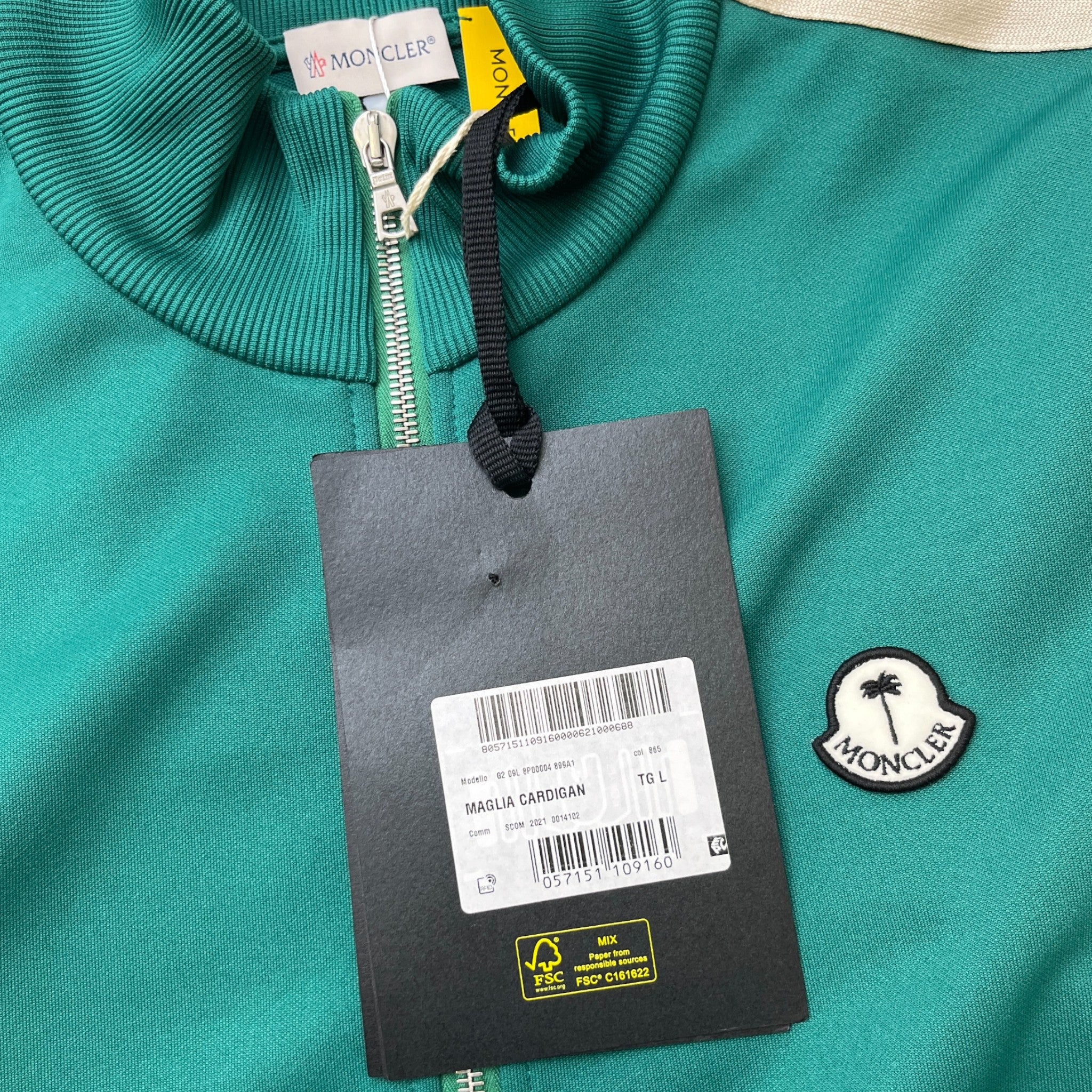 Men's X Palm Angels Maglia Track Jacket Green Size L