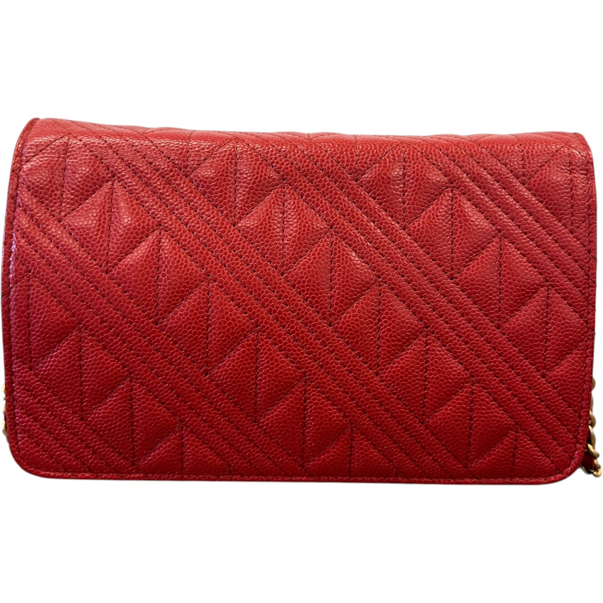 Women's Cc Caviar Mixed Quilt Woc Bag Red