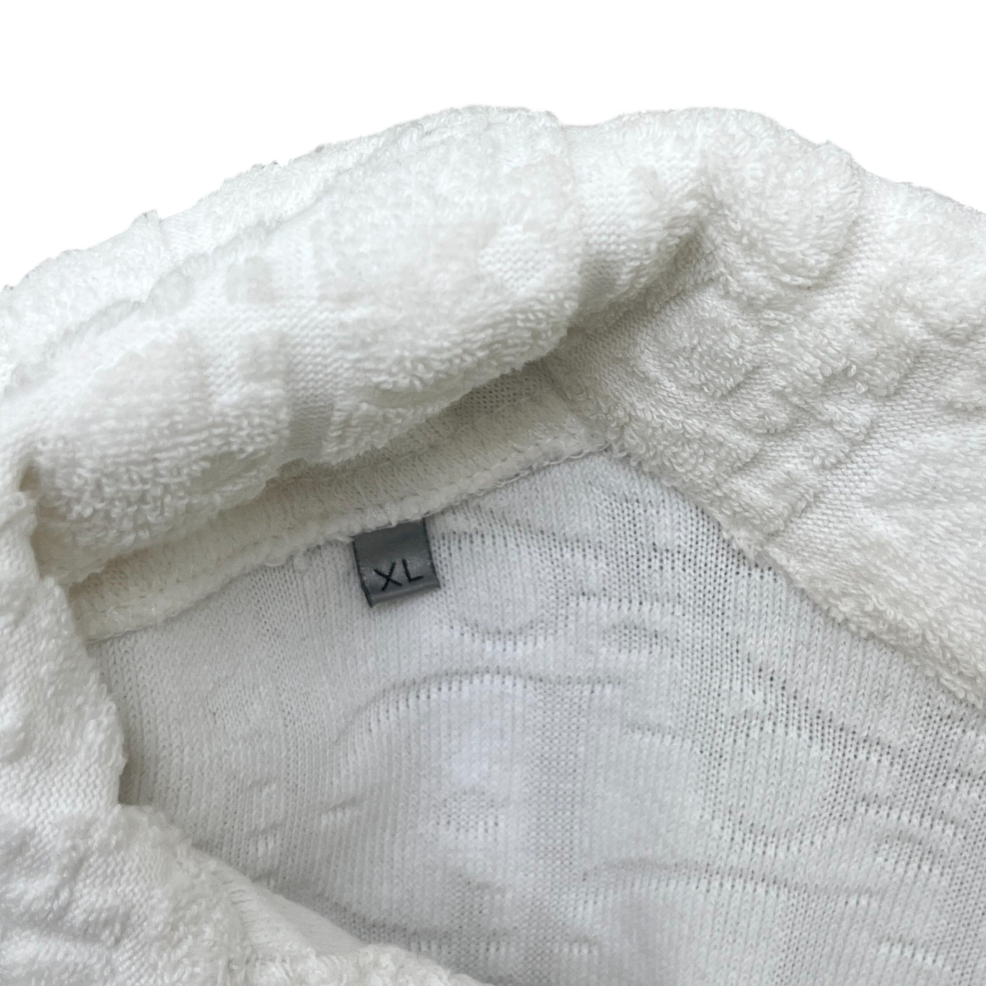 Men's Oblique Towelling Polo Shirt White Size XL