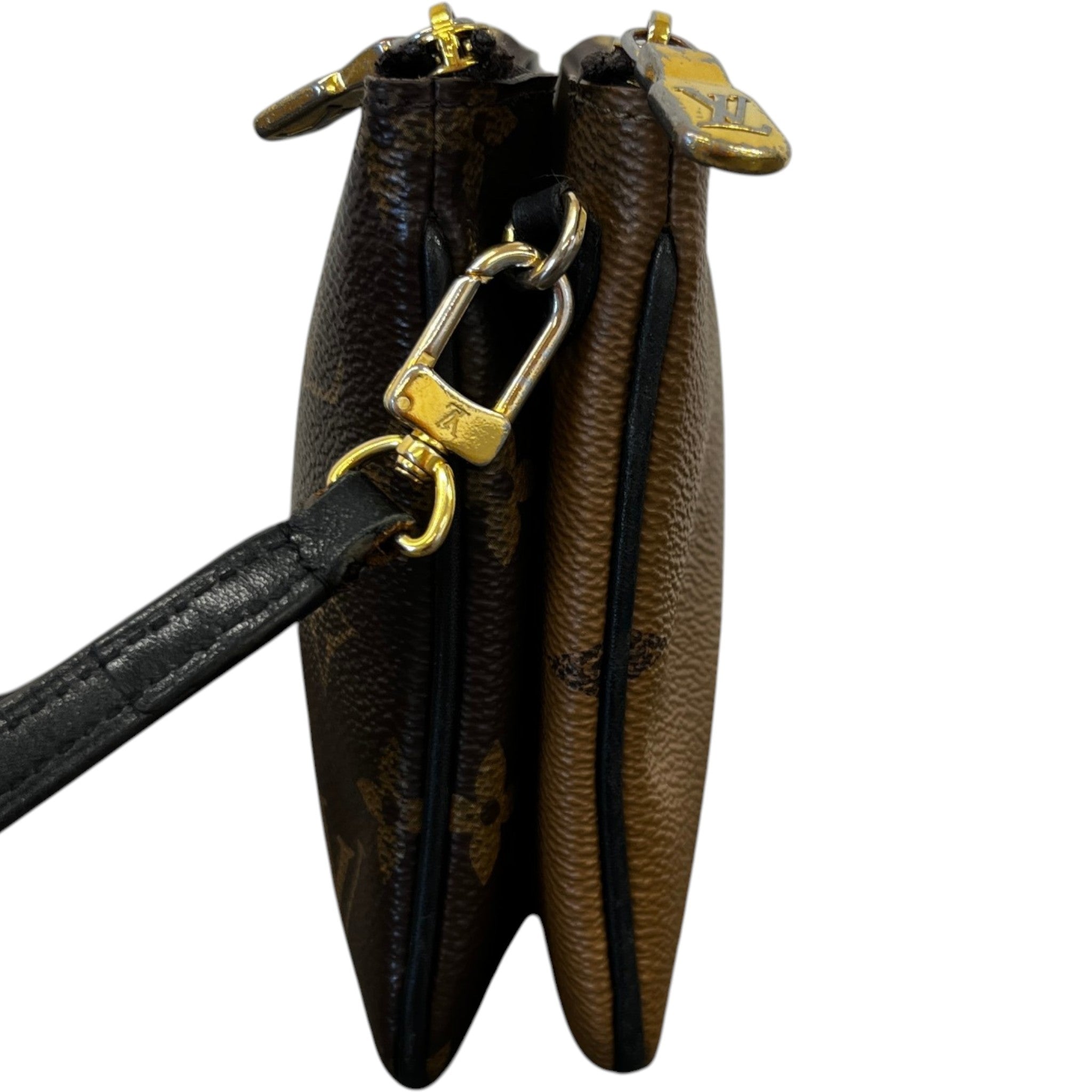 Women's Monogram Giant Double Zip Pochette Bag Brown