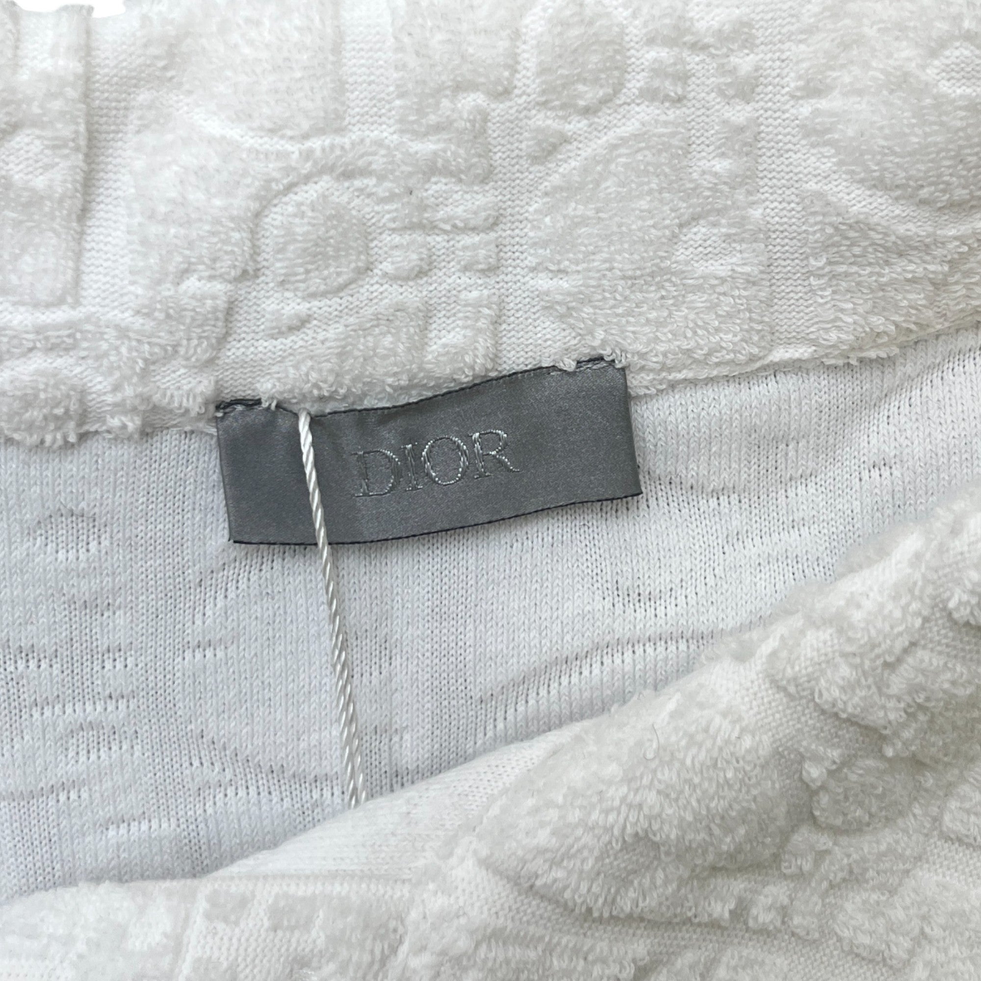 Men's Oblique Towelling Polo Shirt White Size XL