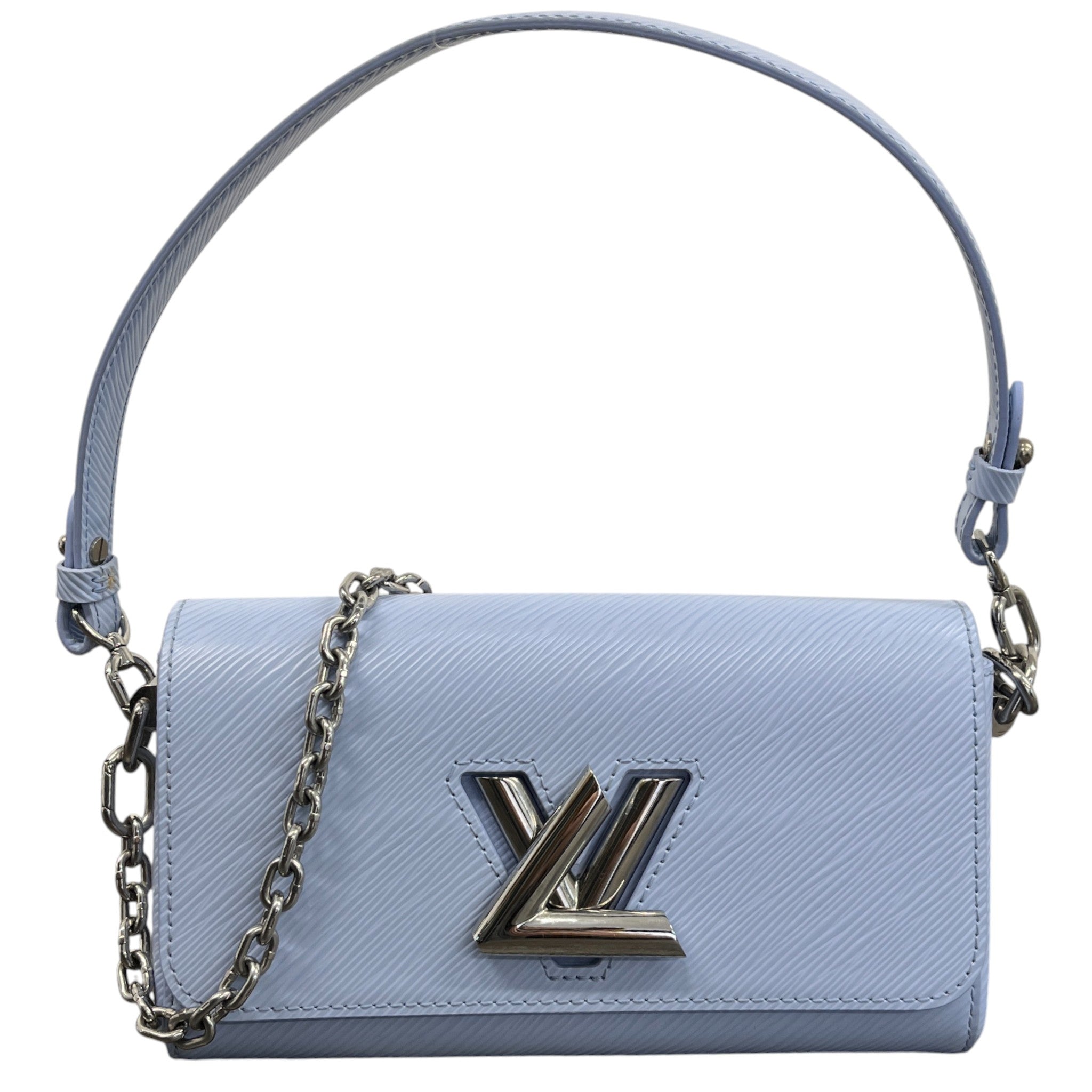 Women's Epi Leather Twist Lock Shoulder Bag Blue