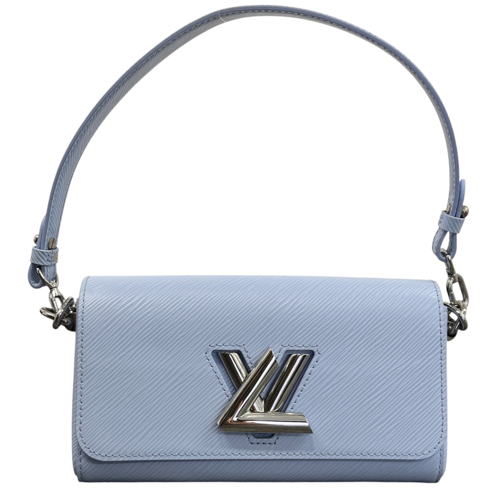 Women's Epi Leather Twist Lock Shoulder Bag Blue