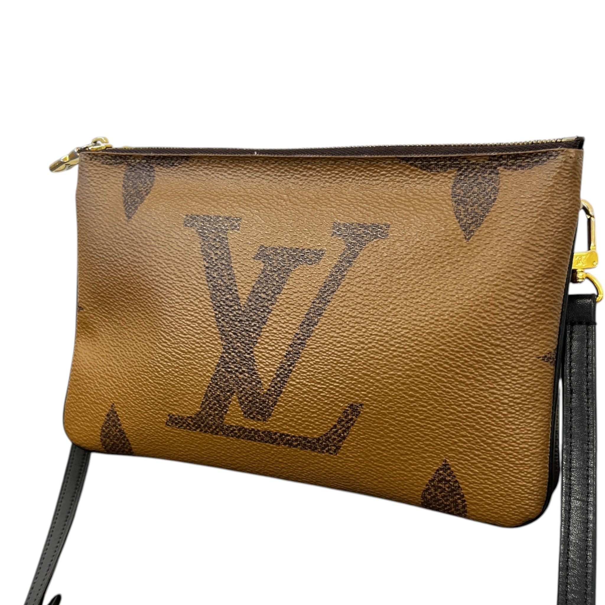 Women's Monogram Giant Double Zip Pochette Bag Brown