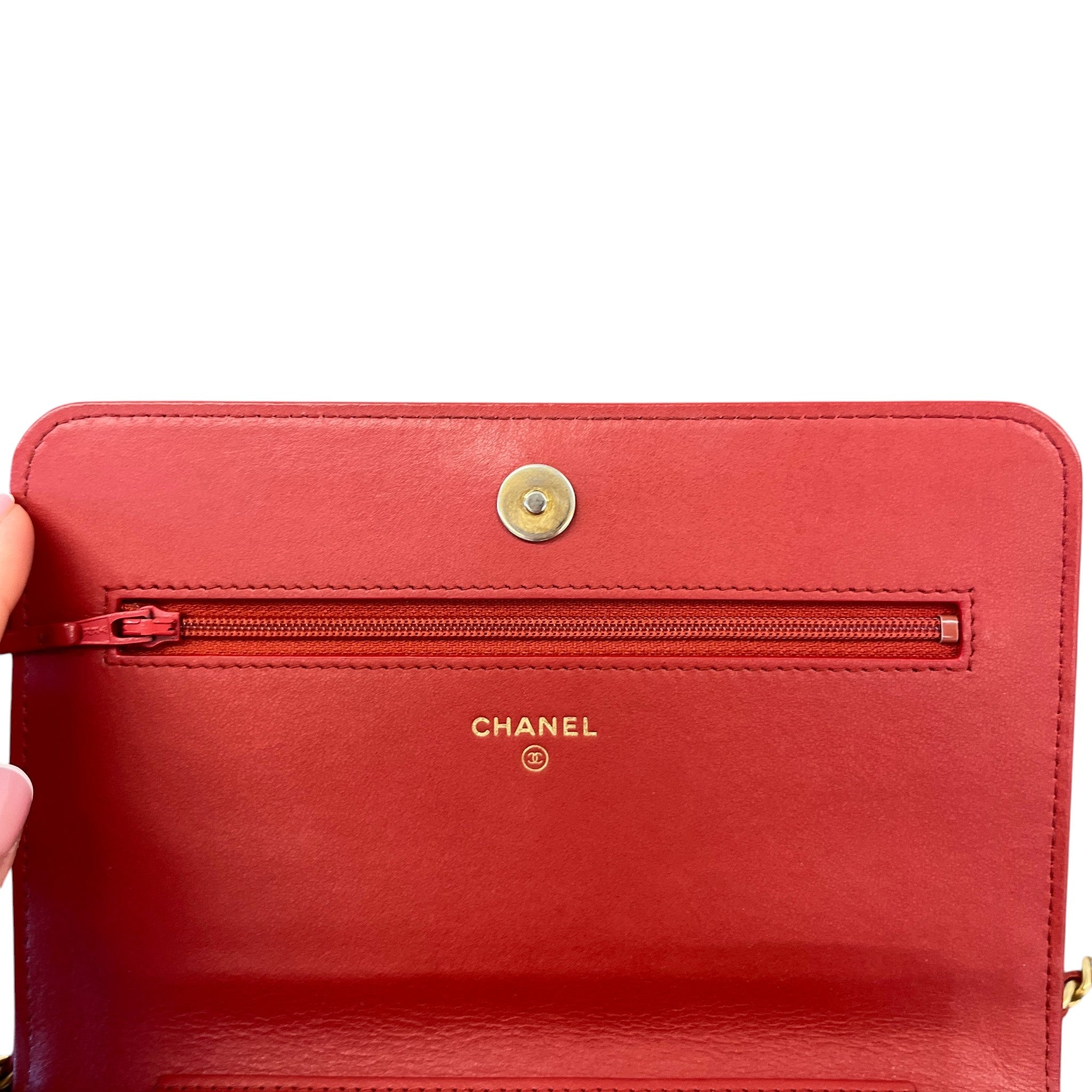 Women's Cc Caviar Mixed Quilt Woc Bag Red