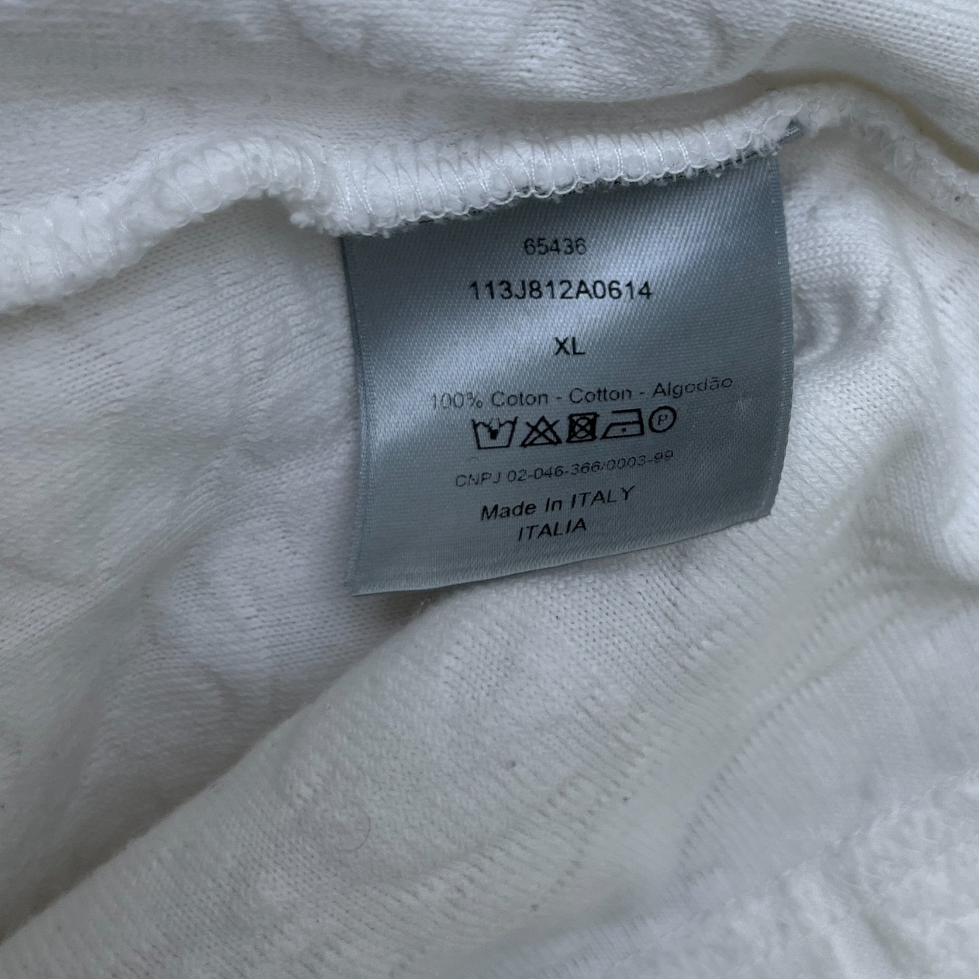 Men's Oblique Towelling Polo Shirt White Size XL