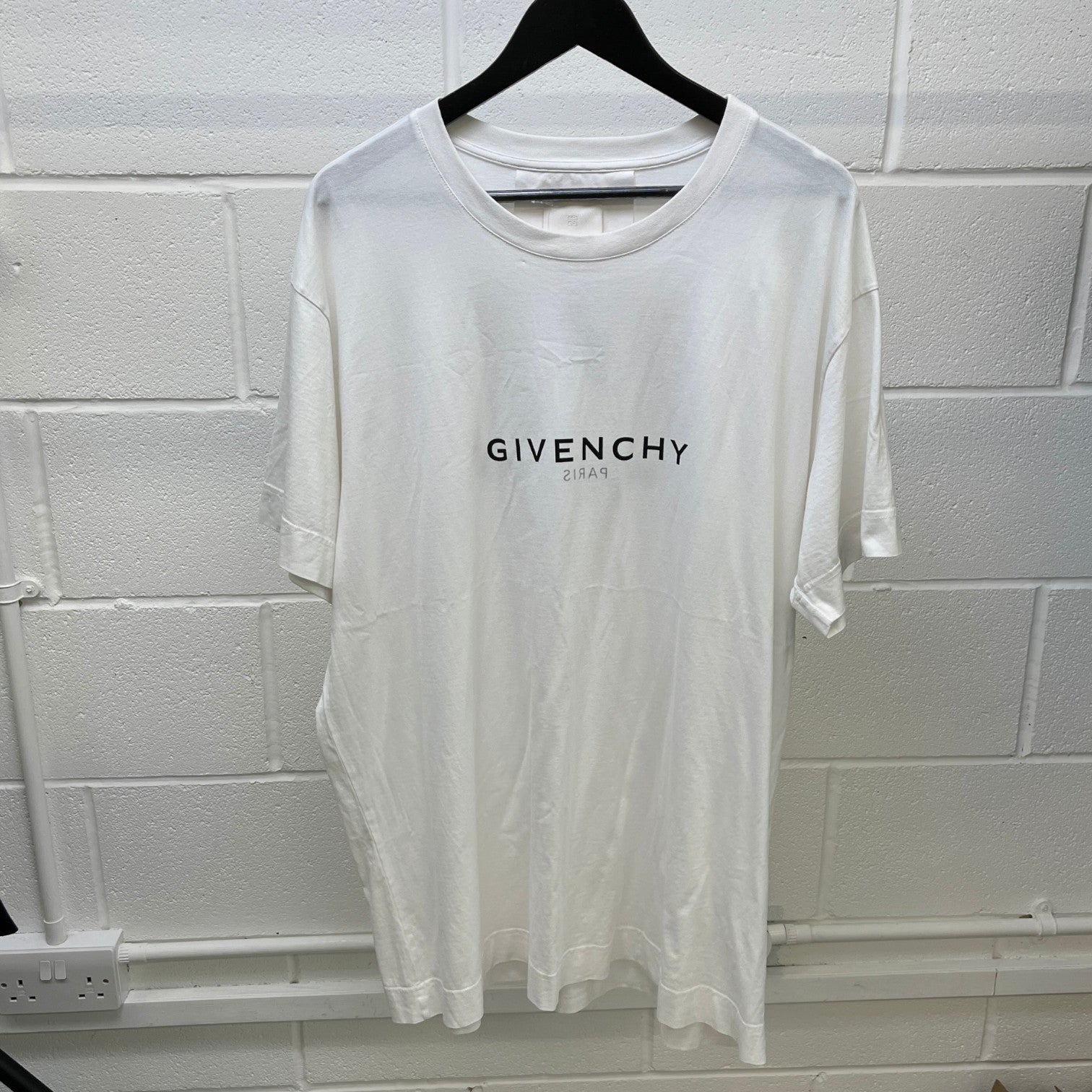 Men's Logo Print T-Shirt White Size XXL