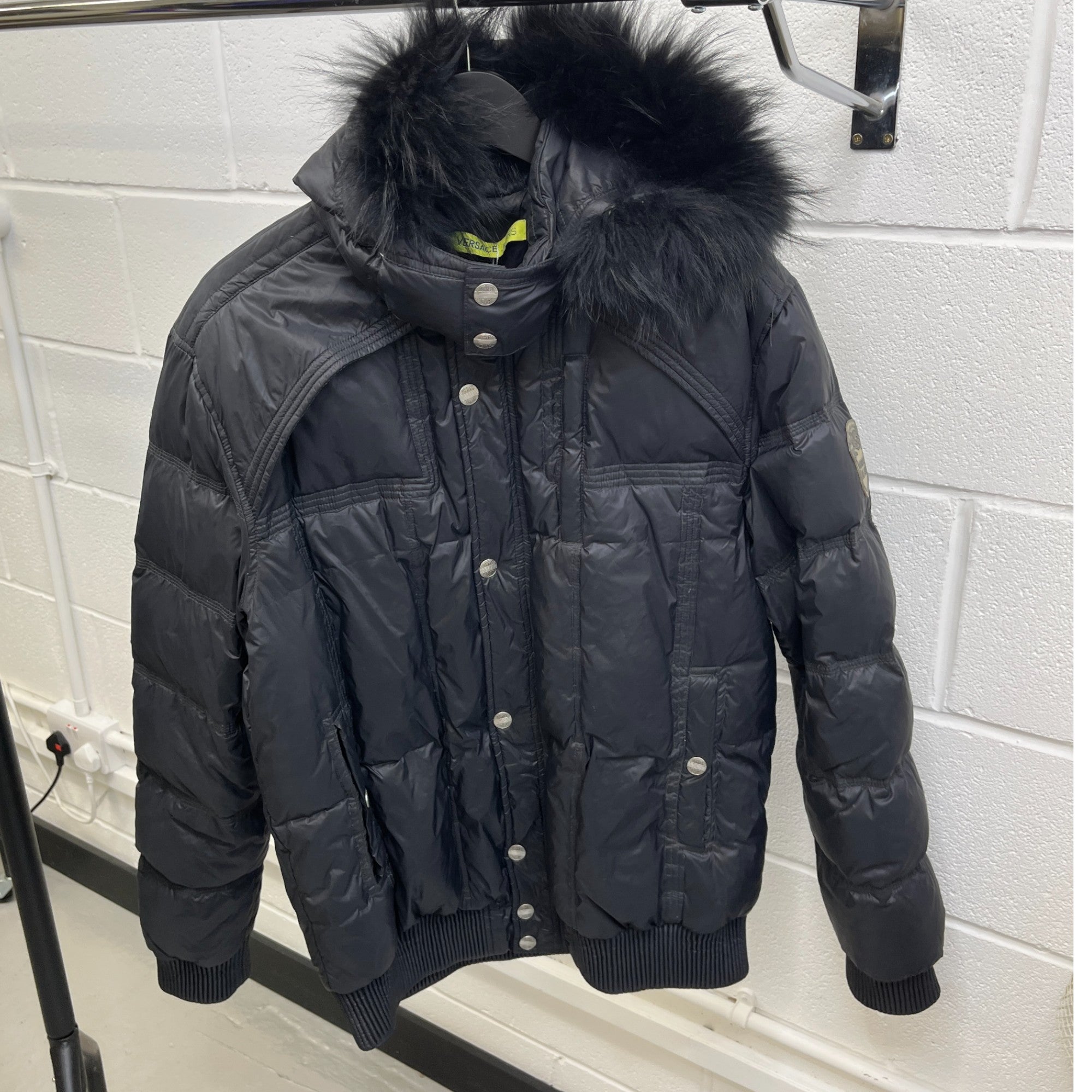 Men's Patch Logo Down Jacket Black Size IT 58 / XXXXL