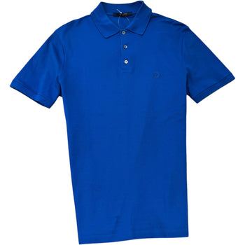 Men's Embroidered Logo Polo Shirt Blue Size M