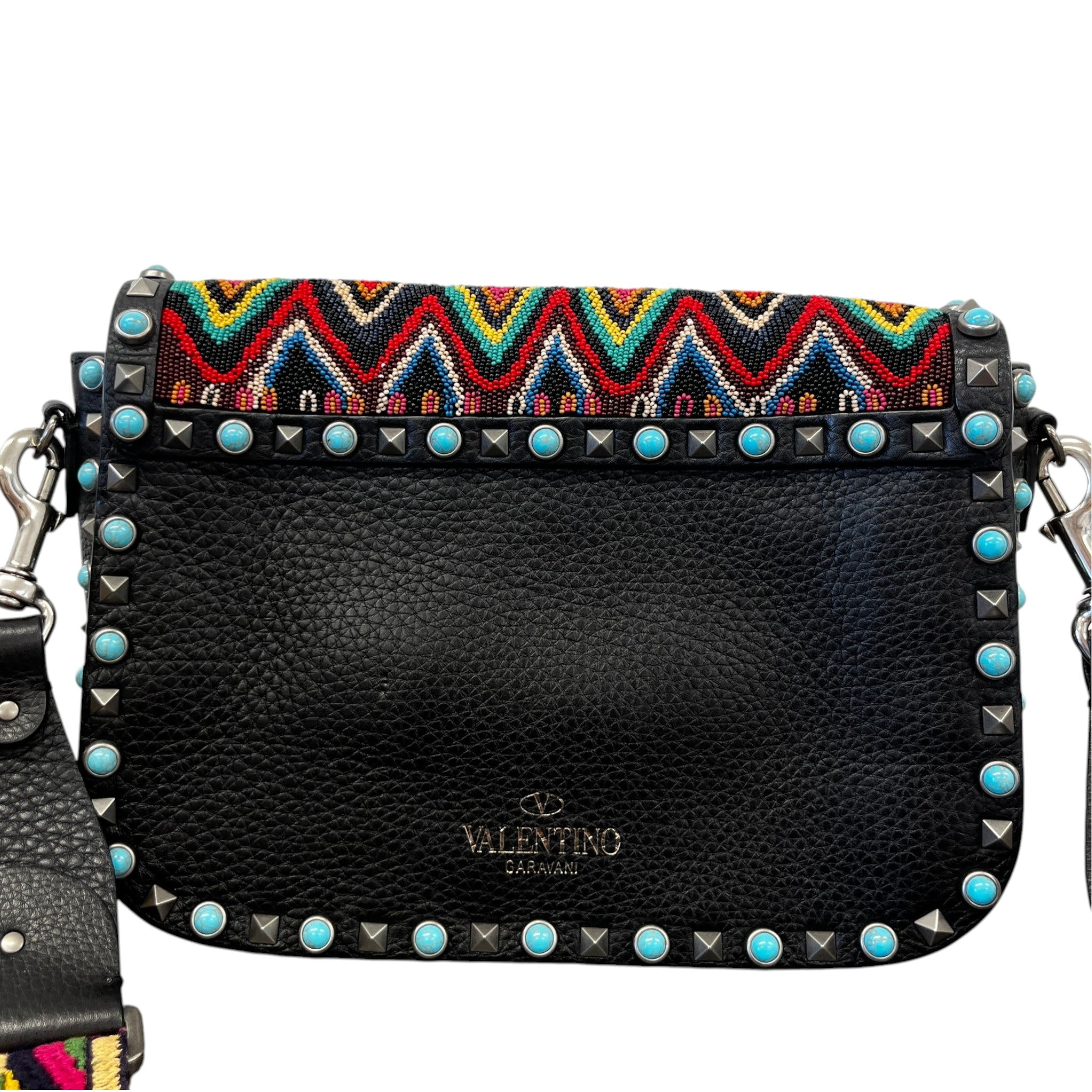 Women's Rockstud Rolling Beaded Santeria Bag Multi-Coloured
