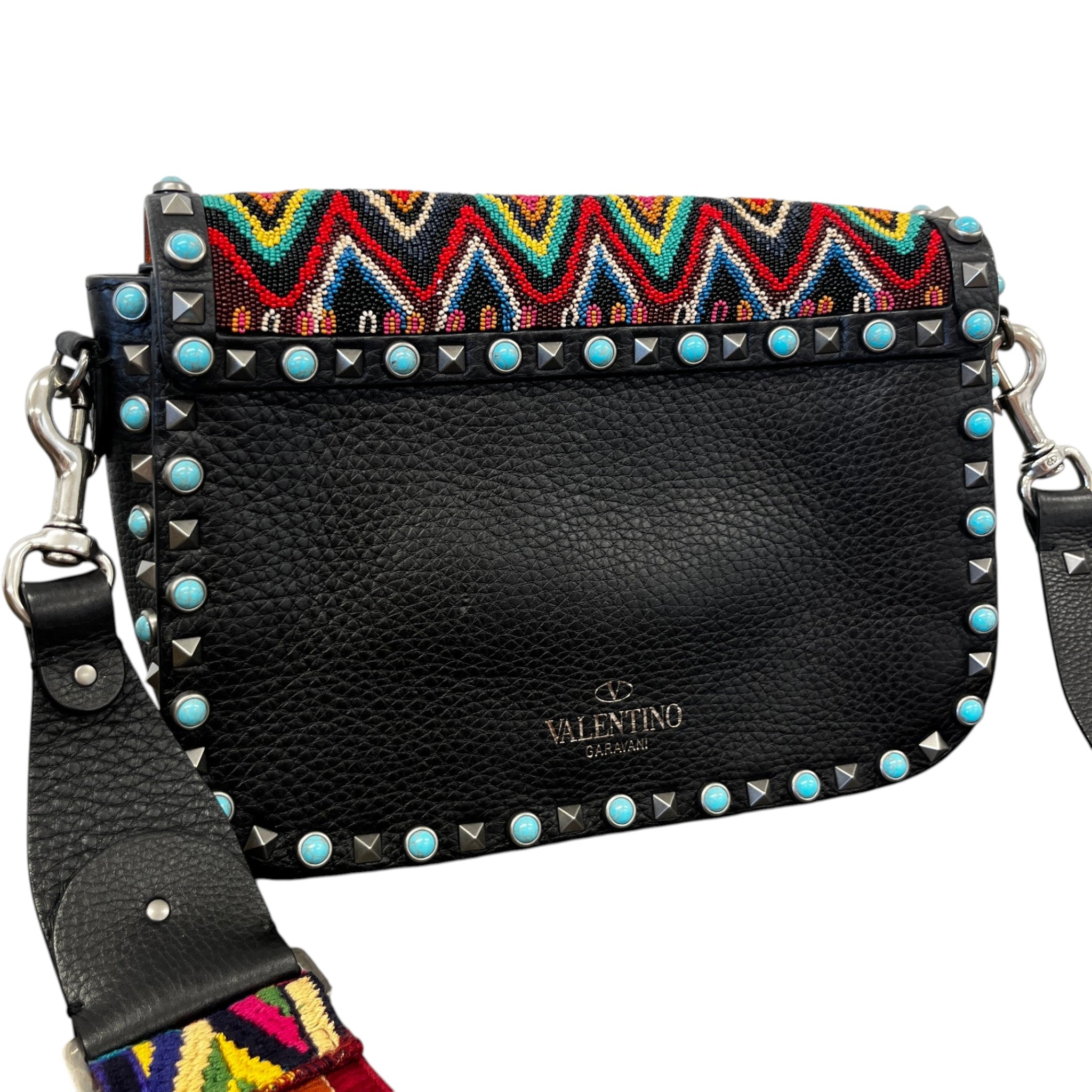 Women's Rockstud Rolling Beaded Santeria Bag Multi-Coloured