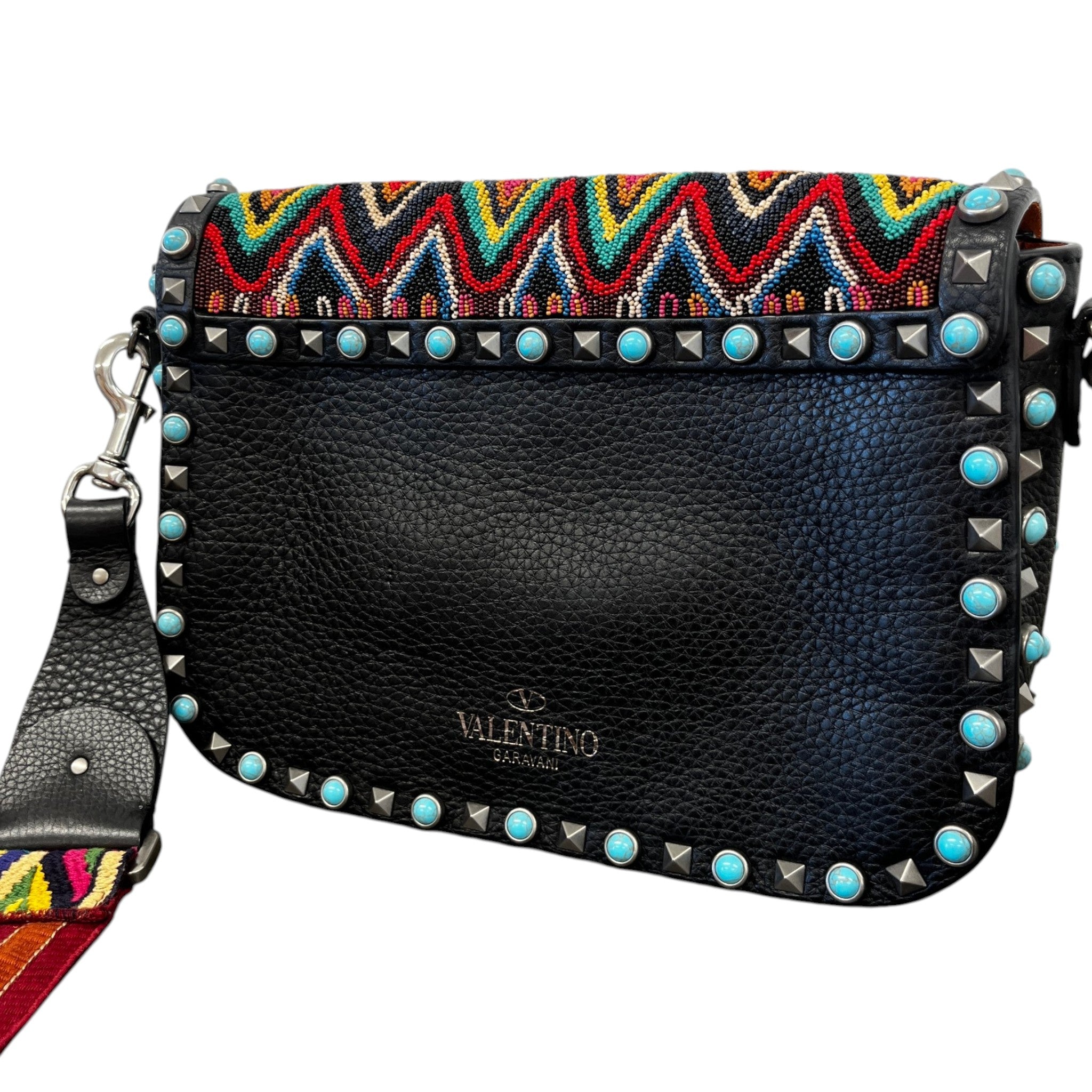 Women's Rockstud Rolling Beaded Santeria Bag Multi-Coloured