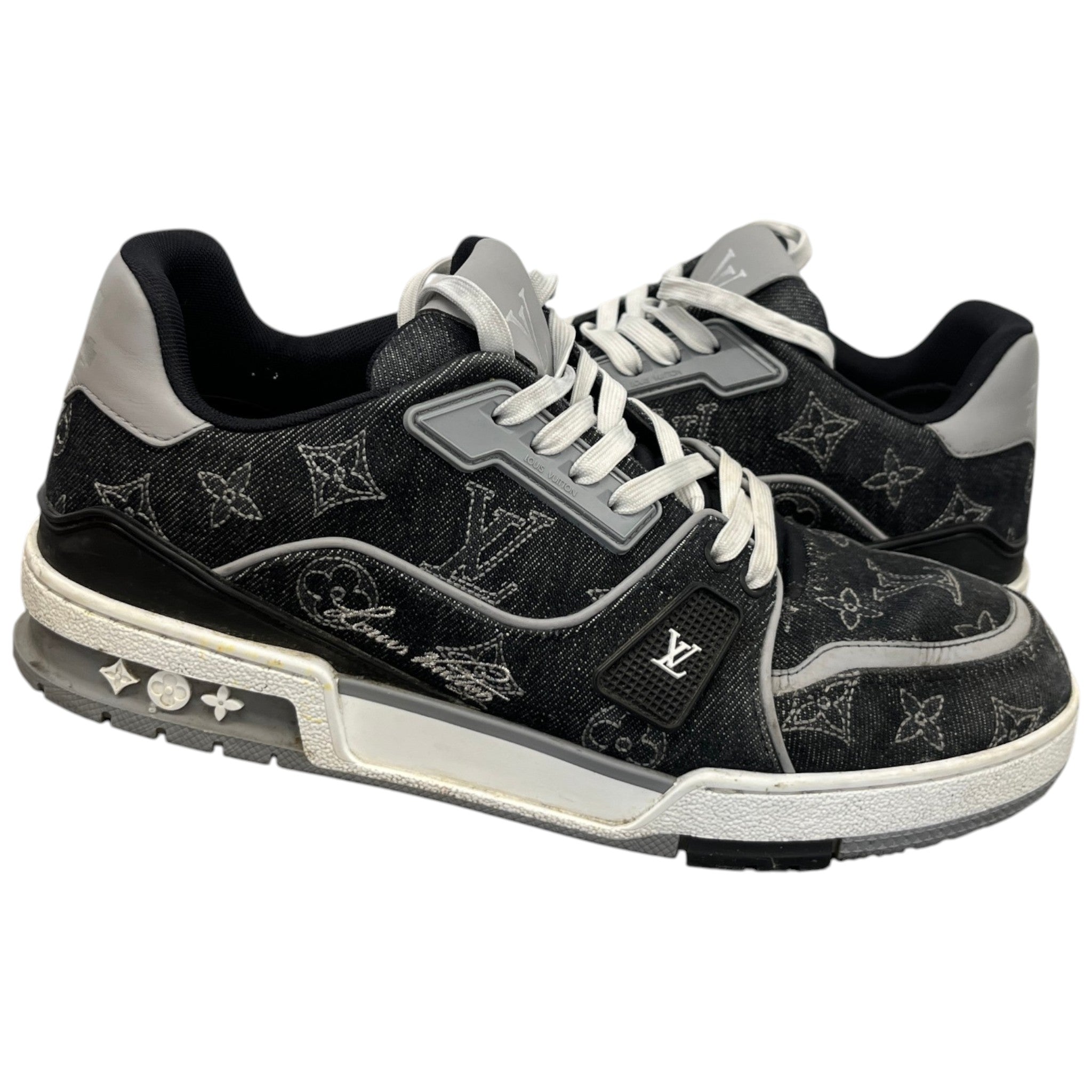 Men's Monogram Lv Low Trainers Grey Size EU 41 / UK 7