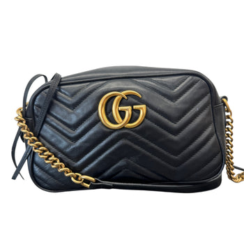 Women's GG Marmont Camera Crossbody Bag Black