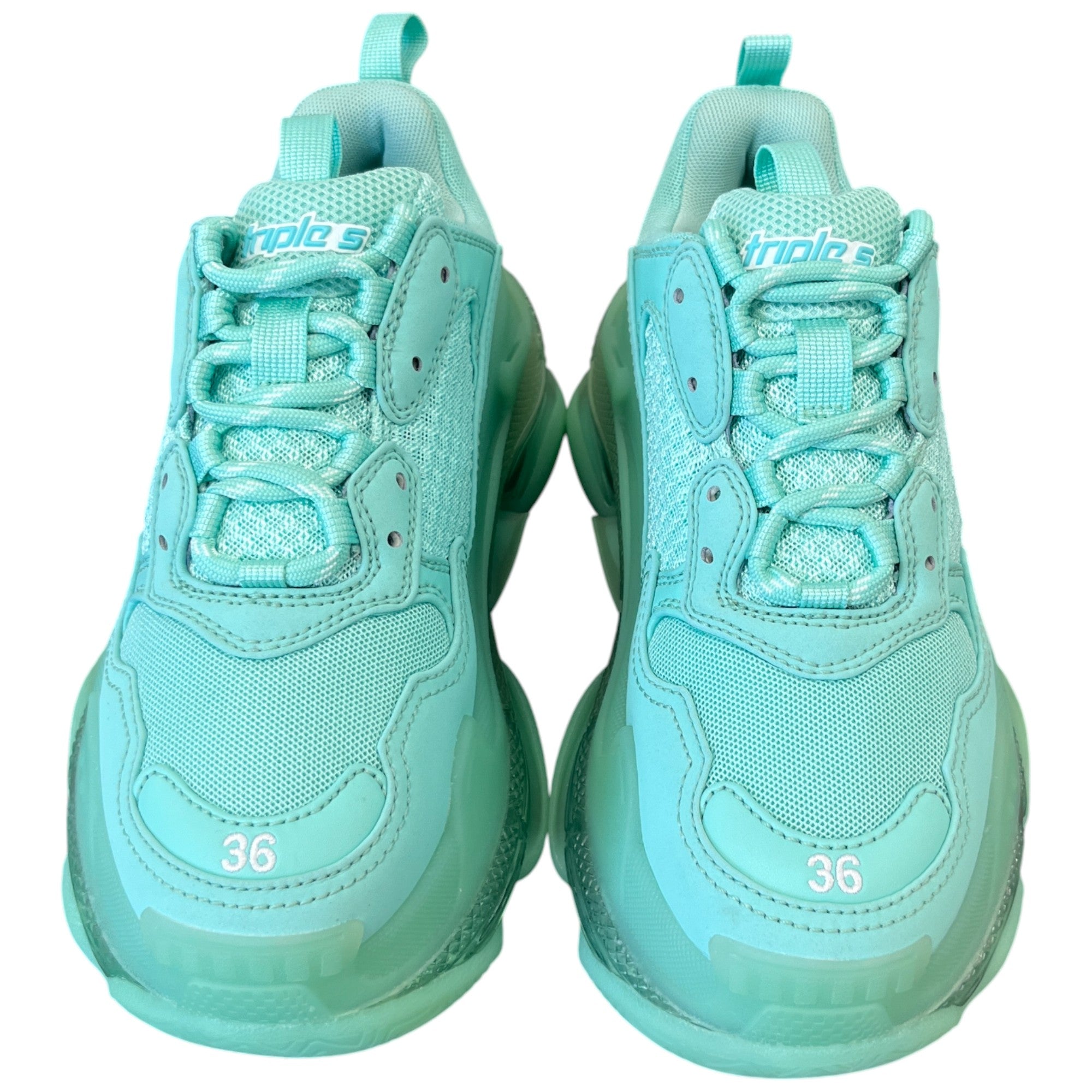 Women's Triple S Low Trainers Green Size EU 36 / UK 3