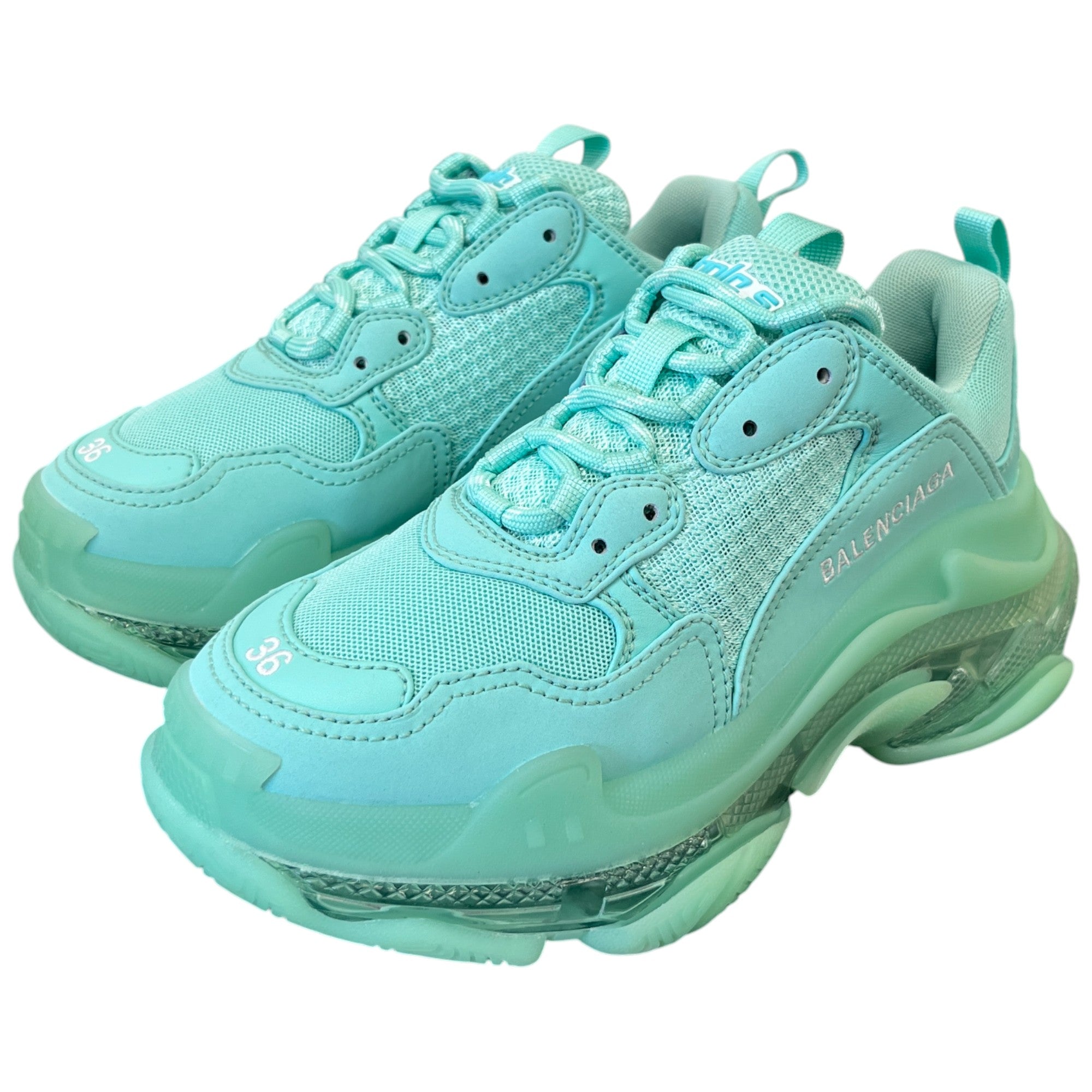 Women's Triple S Low Trainers Green Size EU 36 / UK 3