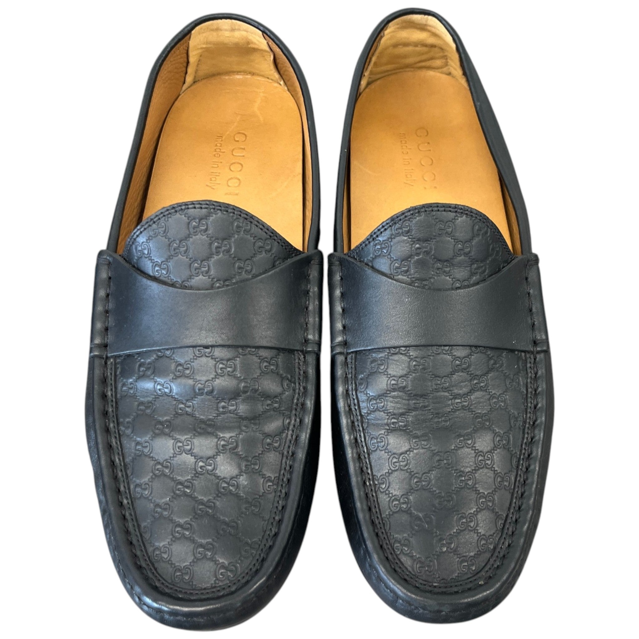 Men's Microguccissima Leather Loafers Black Size EU 42 / UK 8