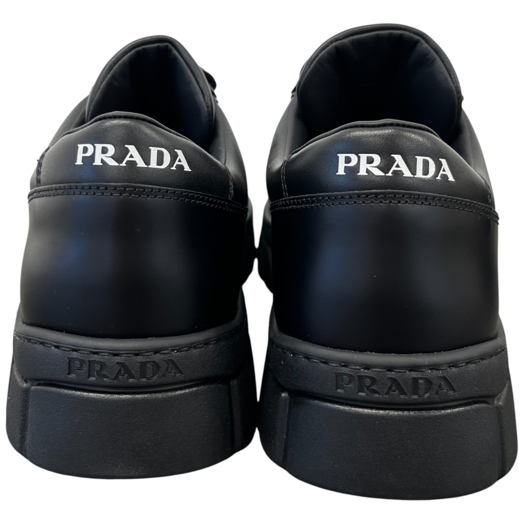 Men's Plaque Logo Low Trainers Black Size EU 46 / UK 12