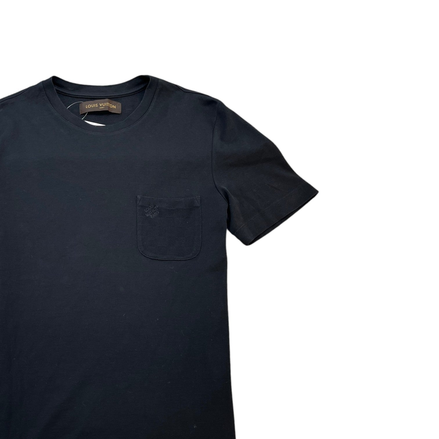 Men's Damier Pocket T-Shirt Black Size S